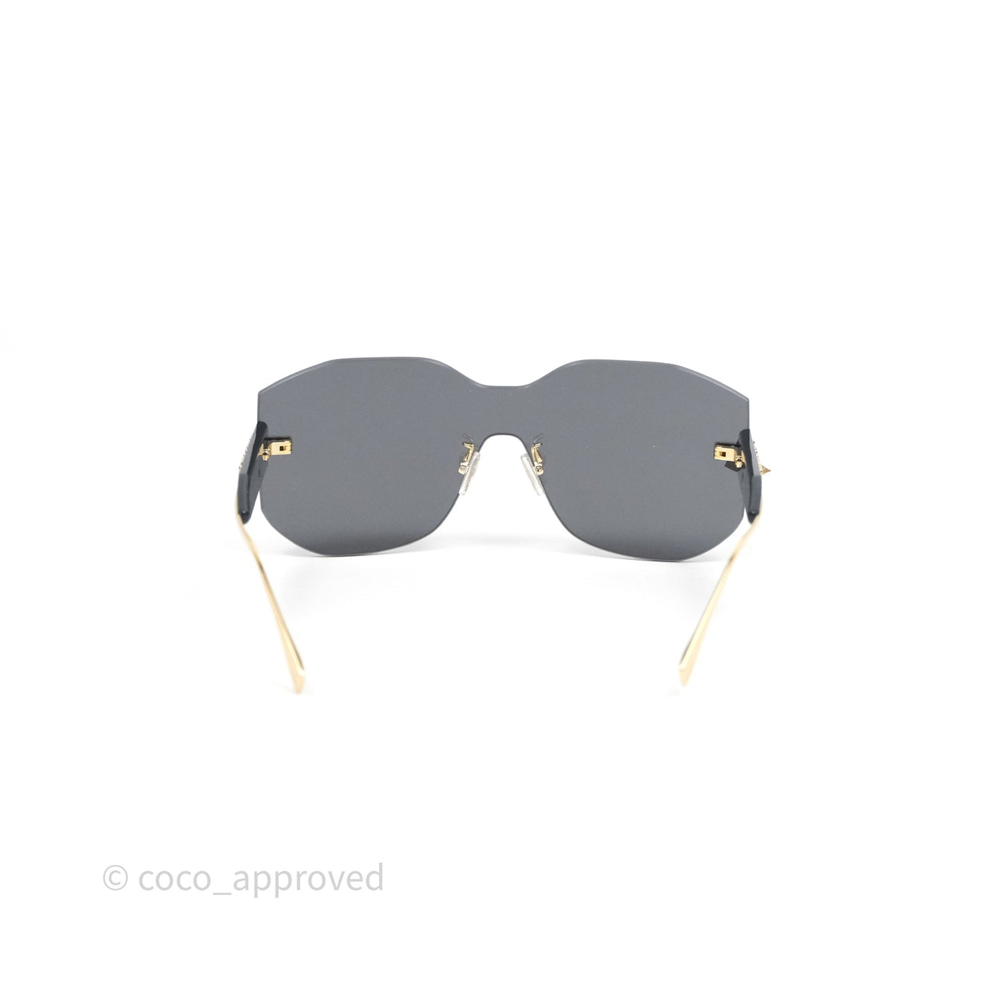 Fendi Fendi Logo Black Sunglasses Gold Tone