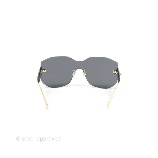 Fendi Fendi Logo Black Sunglasses Gold Tone