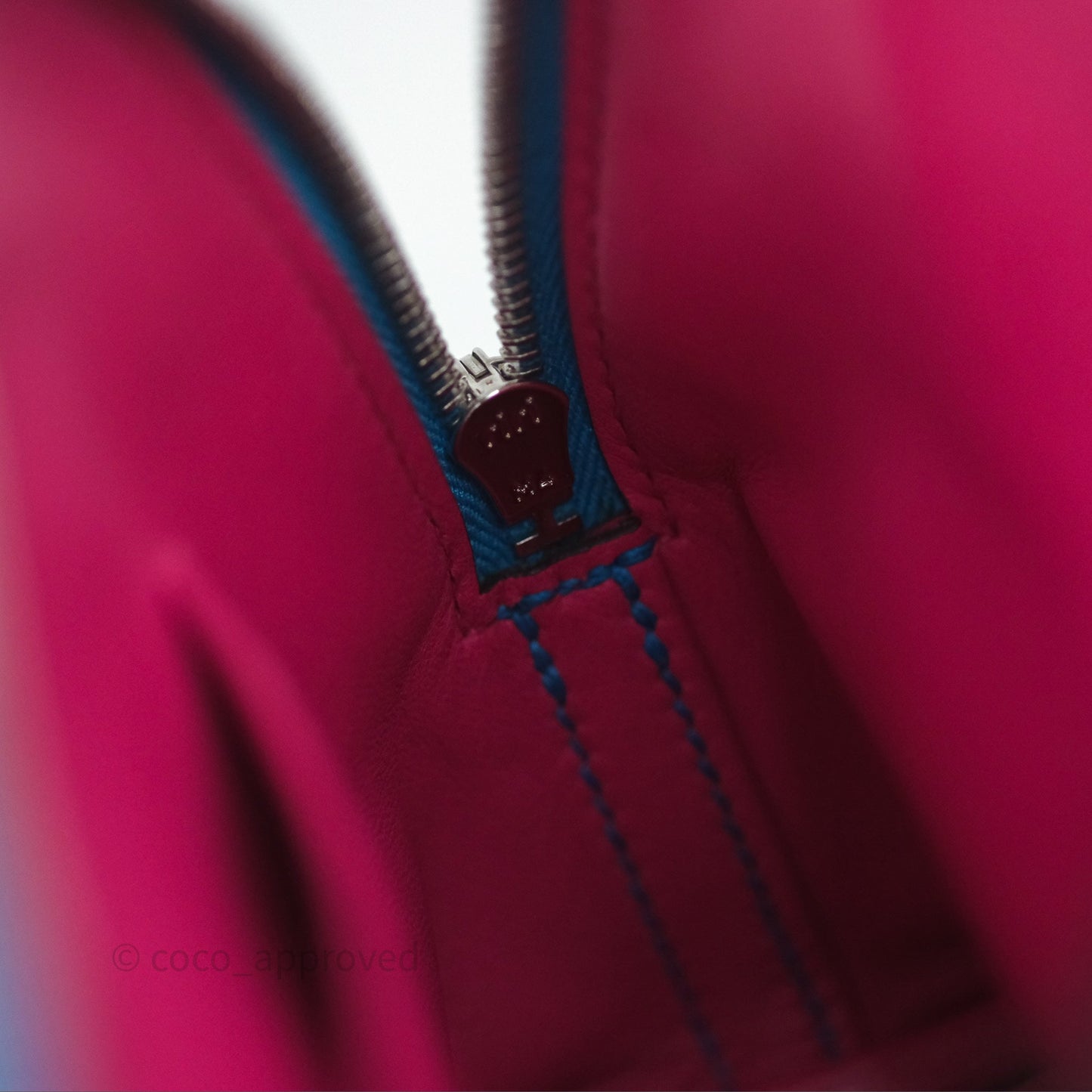 Hermès Bolide Mini 1923 Bleu Frida 0F/ Rose Mexico 0D Evercolor Palladium Hardware