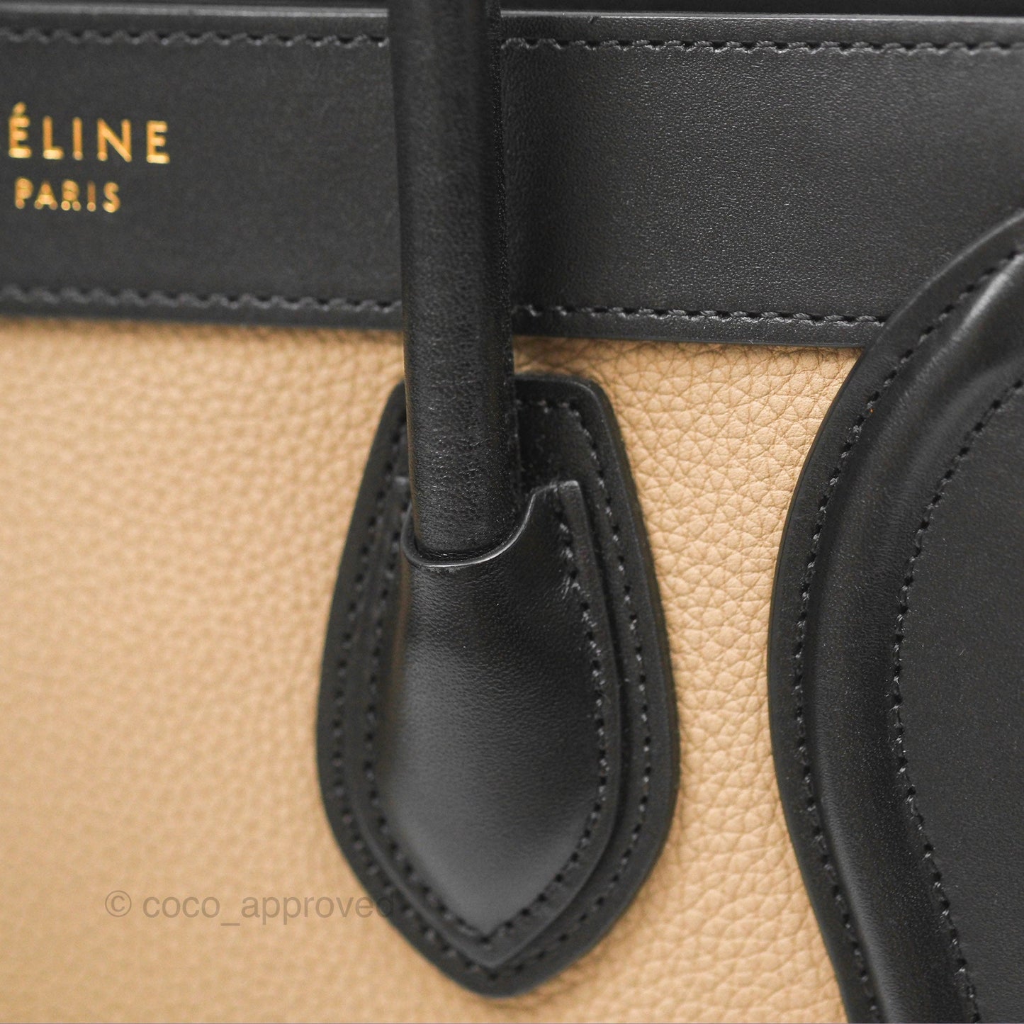 Celine Nano Luggage Grained Calfskin Gold Hardware Orange/Black/Beige