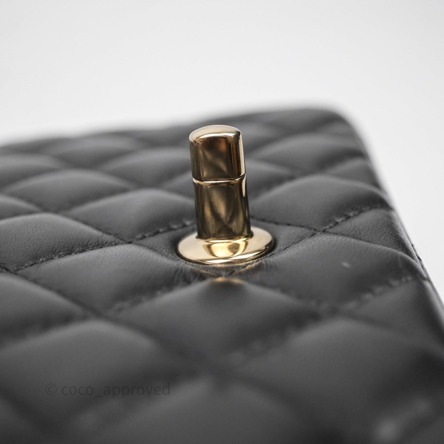 Chanel Mini Rectangular Flap Quilted Black Lambskin Gold Hardware