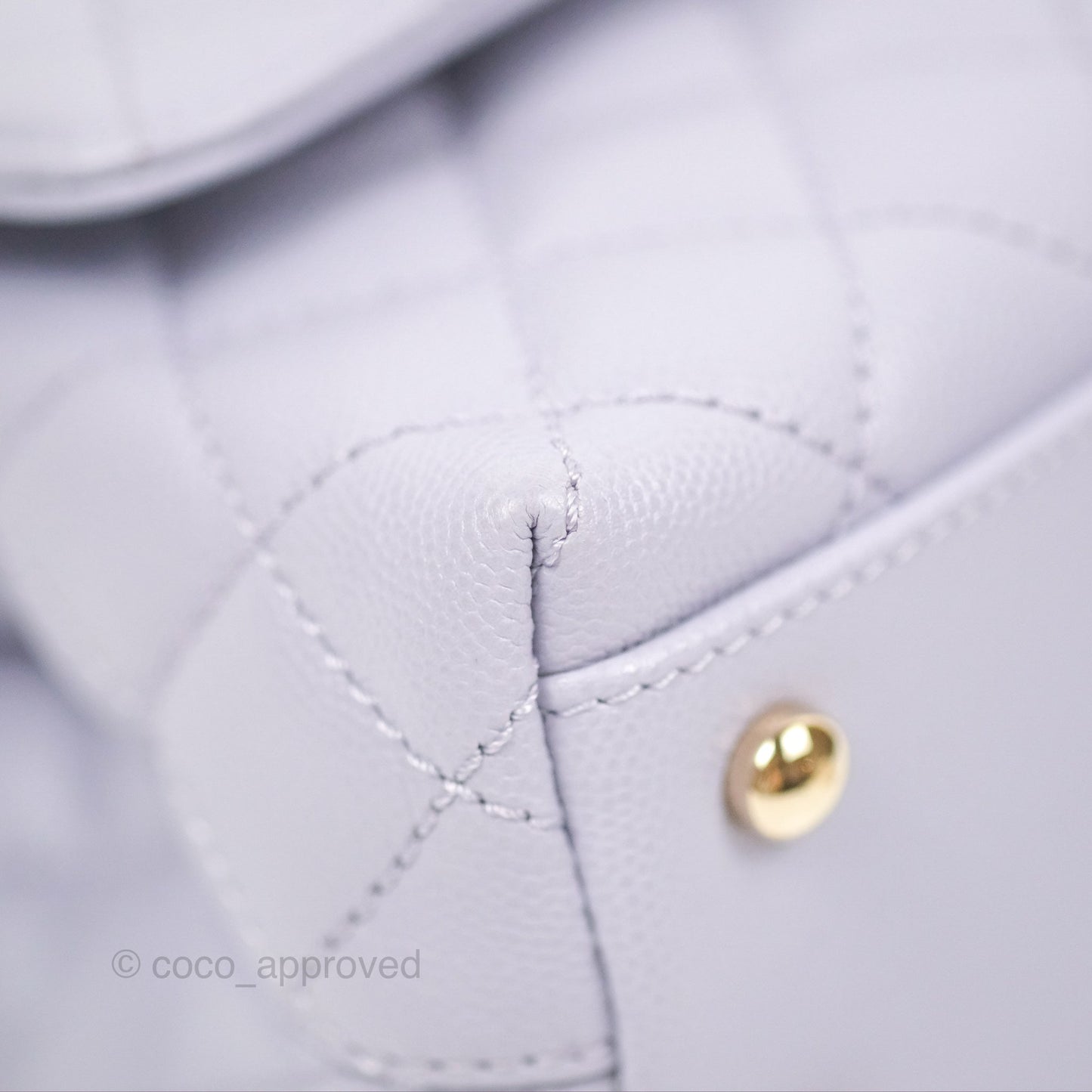 Chanel Small Coco Handle Quilted Lilac Caviar Gold Hardware