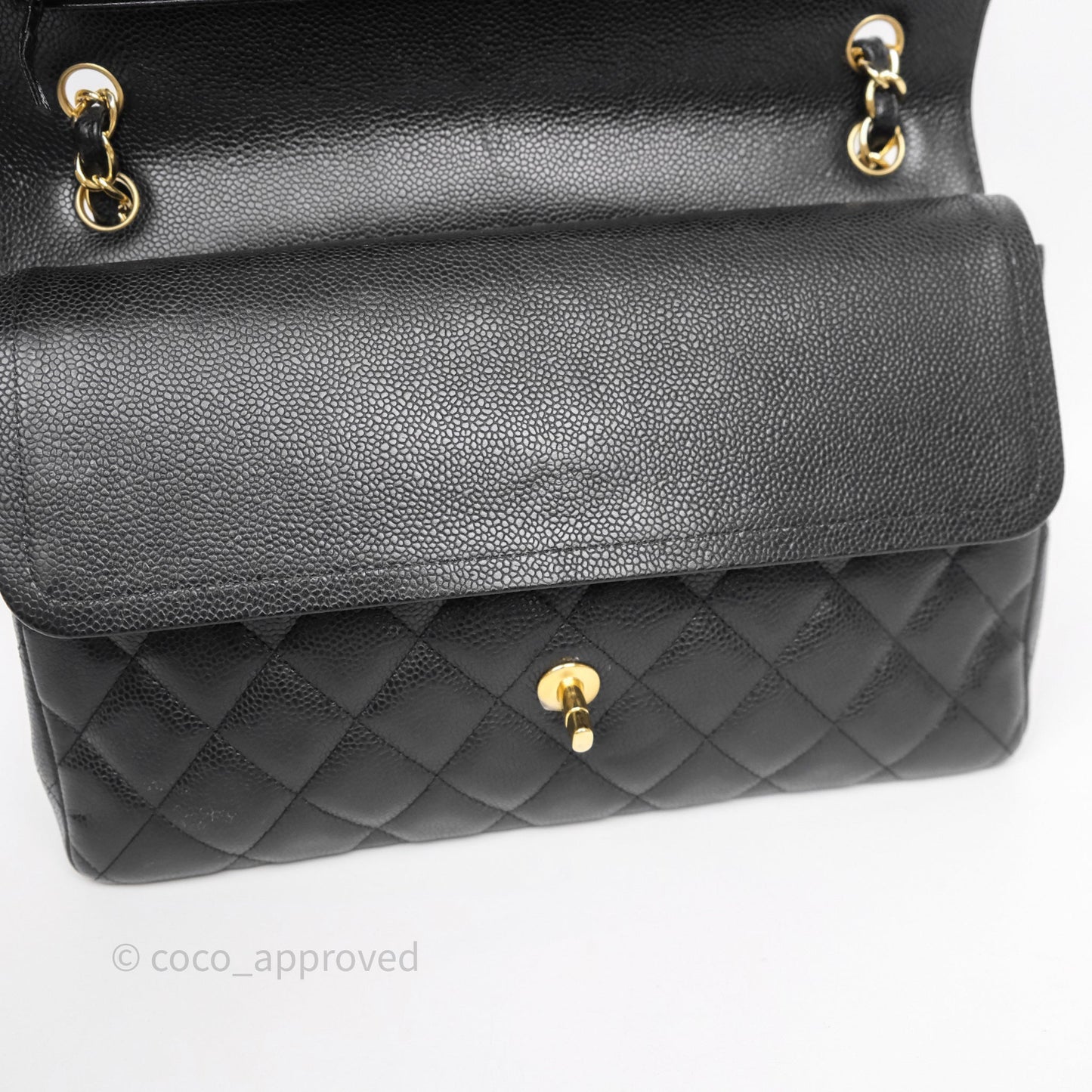 Chanel Jumbo Double Flap Black Caviar Gold Hardware⁣⁣