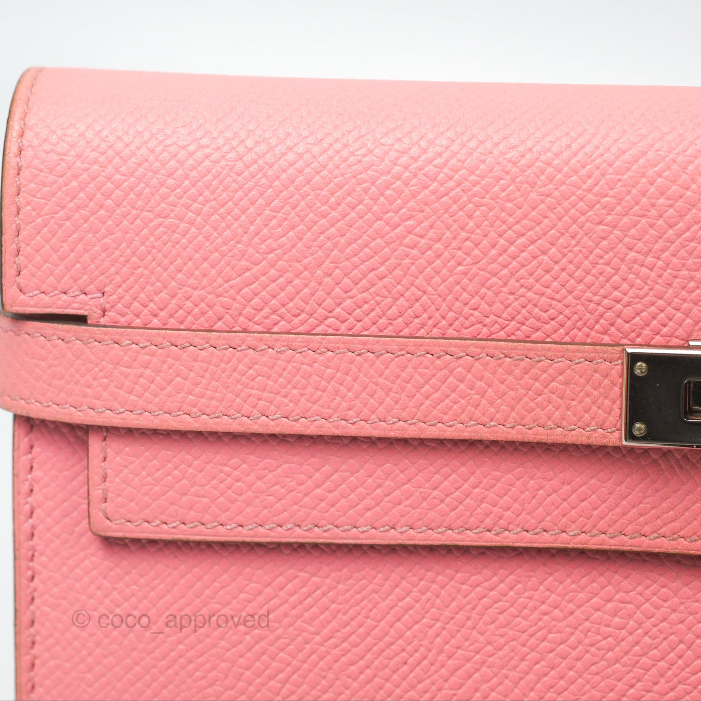 Hermès Kelly Wallet Rose Confetti Epsom Palladium Hardware
