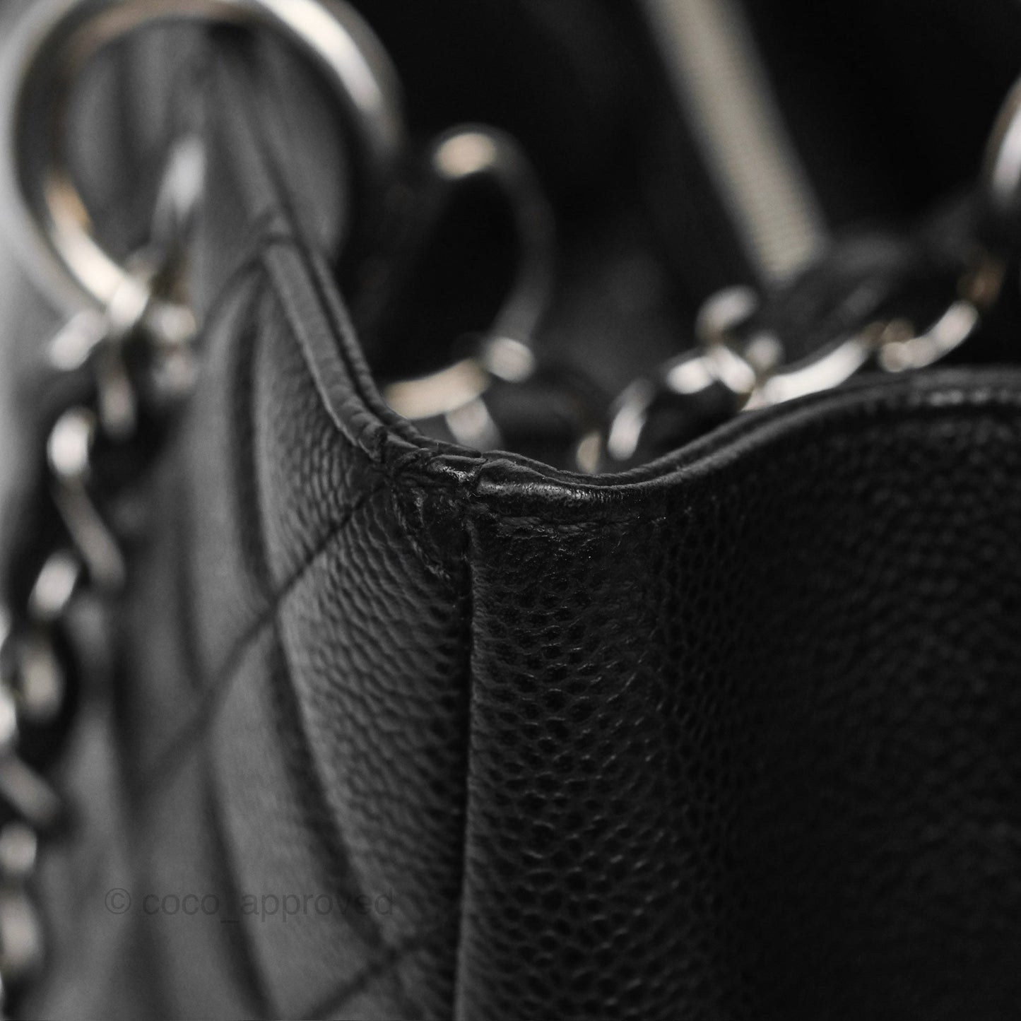Chanel GST Black Caviar Silver Hardware