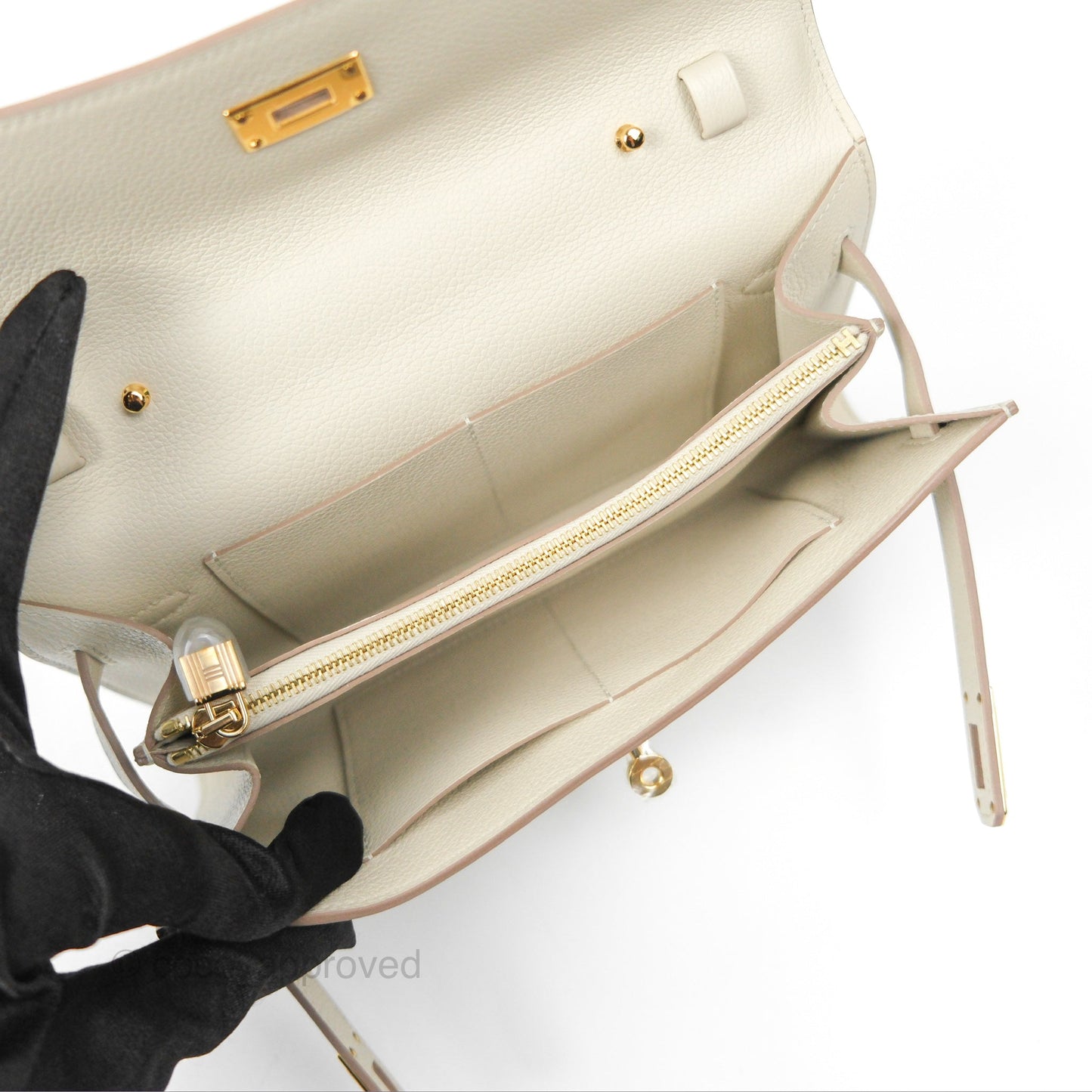 Hermès Kelly To Go Wallet Beton Evercolor Gold Hardware
