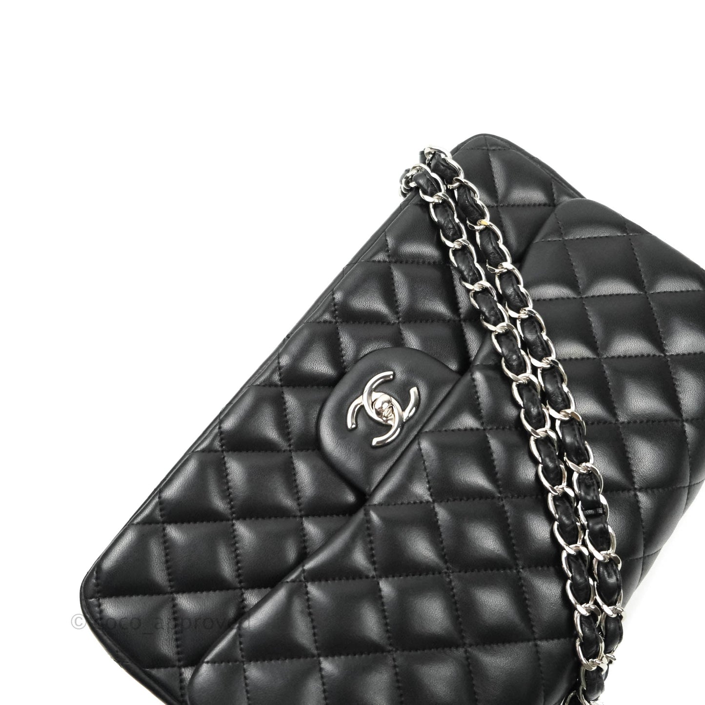 Chanel Jumbo Double Flap Black Lambskin Silver Hardware⁣⁣