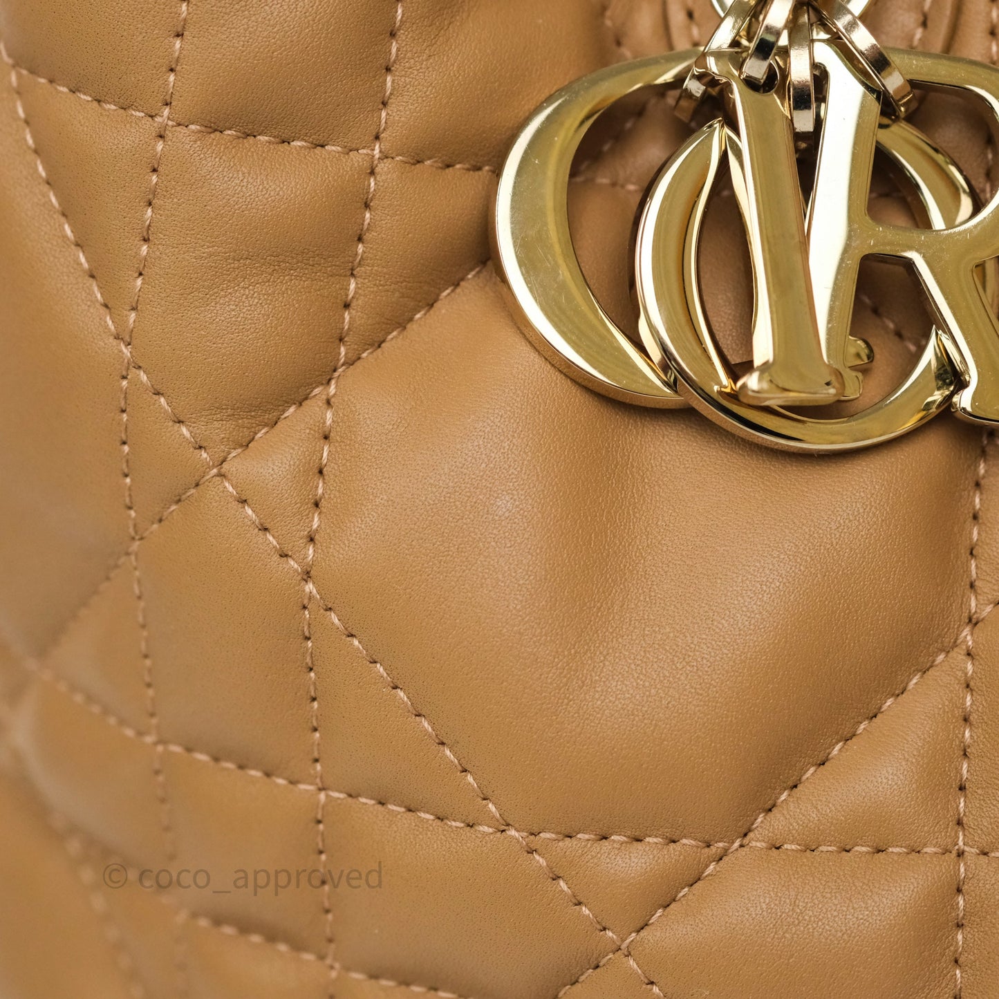 Dior Medium Dior Toujours Bag Tan Beige Macrocannage Calfskin