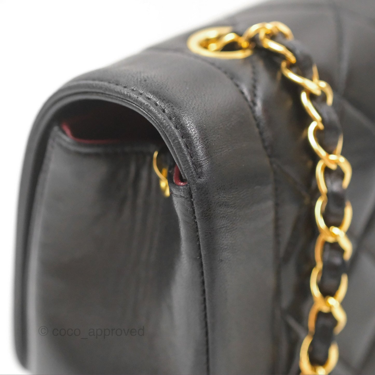 Chanel Vintage Medium Classic Diana Flap Bag Black Quilted Lambskin