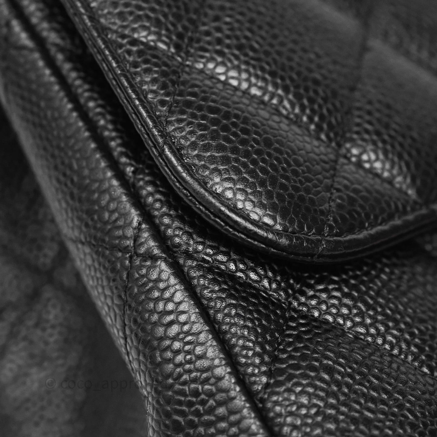 Chanel Jumbo Double Flap Quilted Black Caviar Gold Hardware⁣⁣