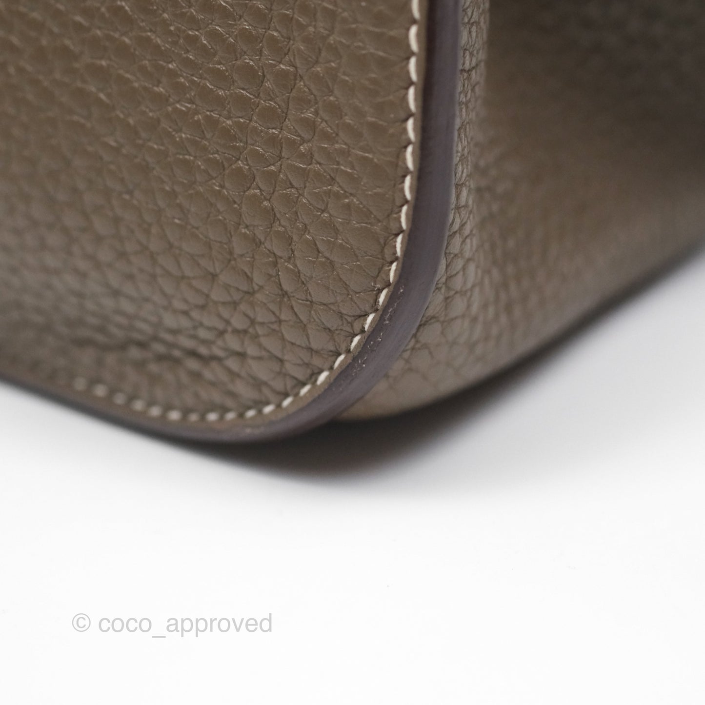 Hermès Halzan 31 Etoupe Clemence Palladium Hardware