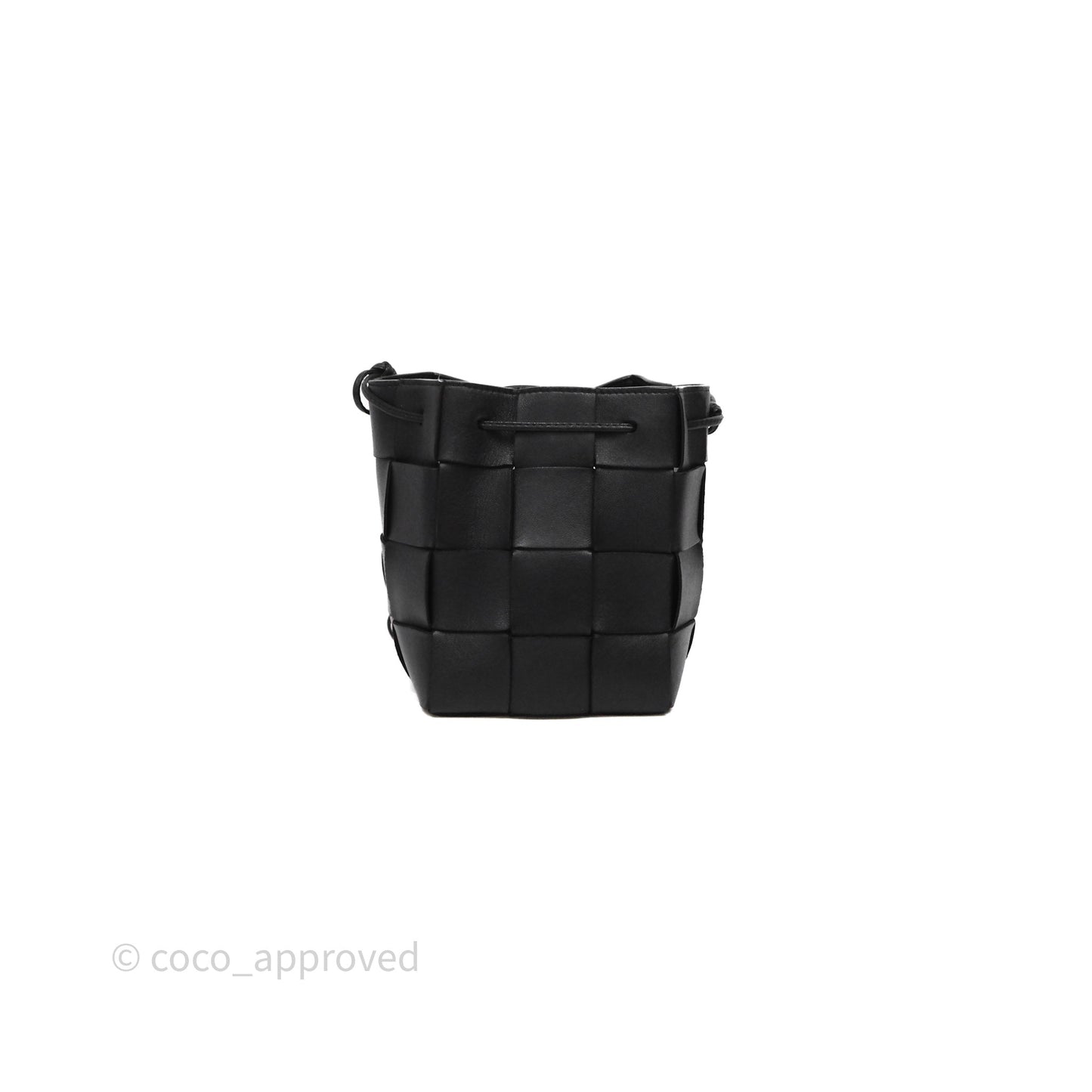 Bottega Veneta Small Cassette Bucket Bag Black Lambskin