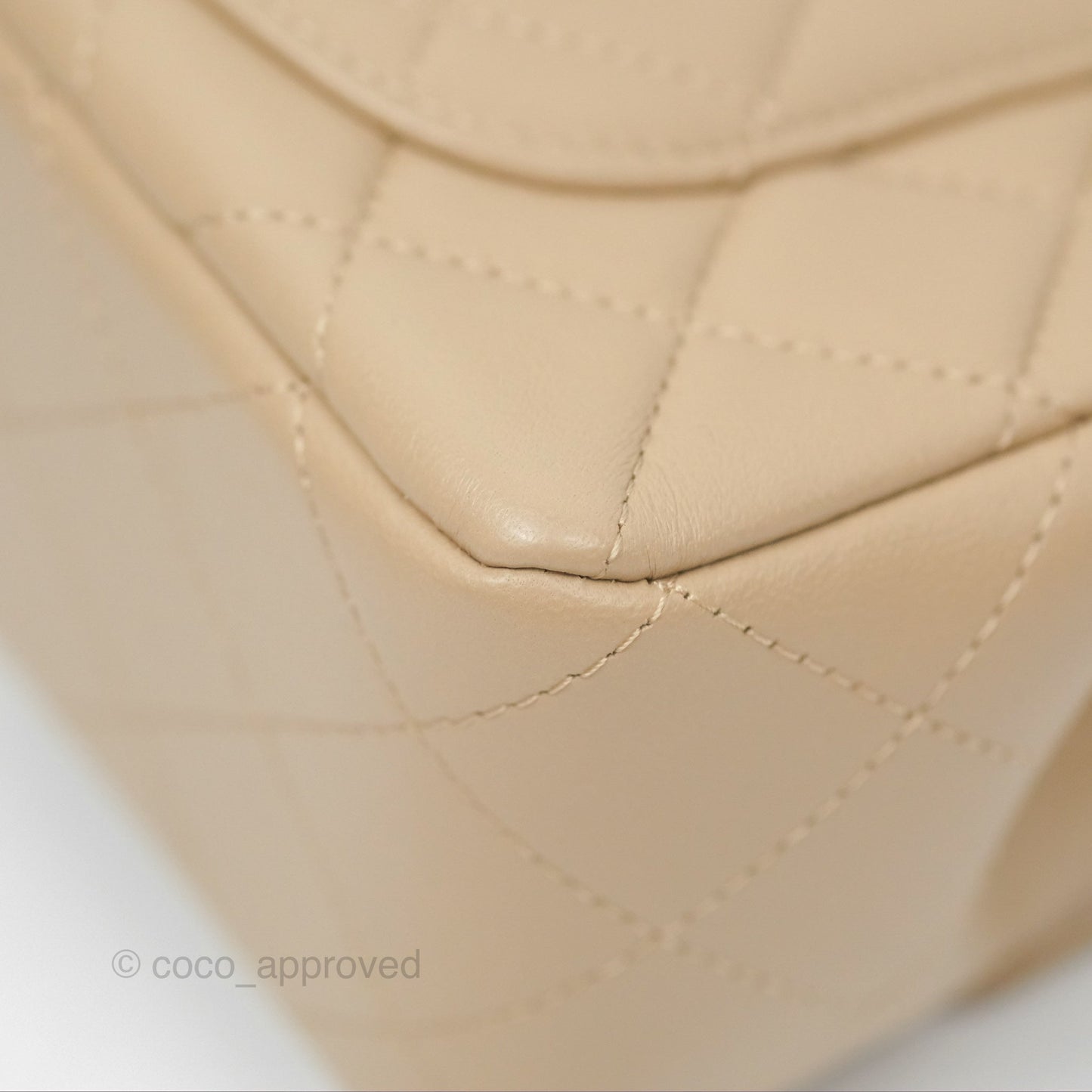 Chanel Mini Rectangular Quilted Beige Lambskin Gold Hardware