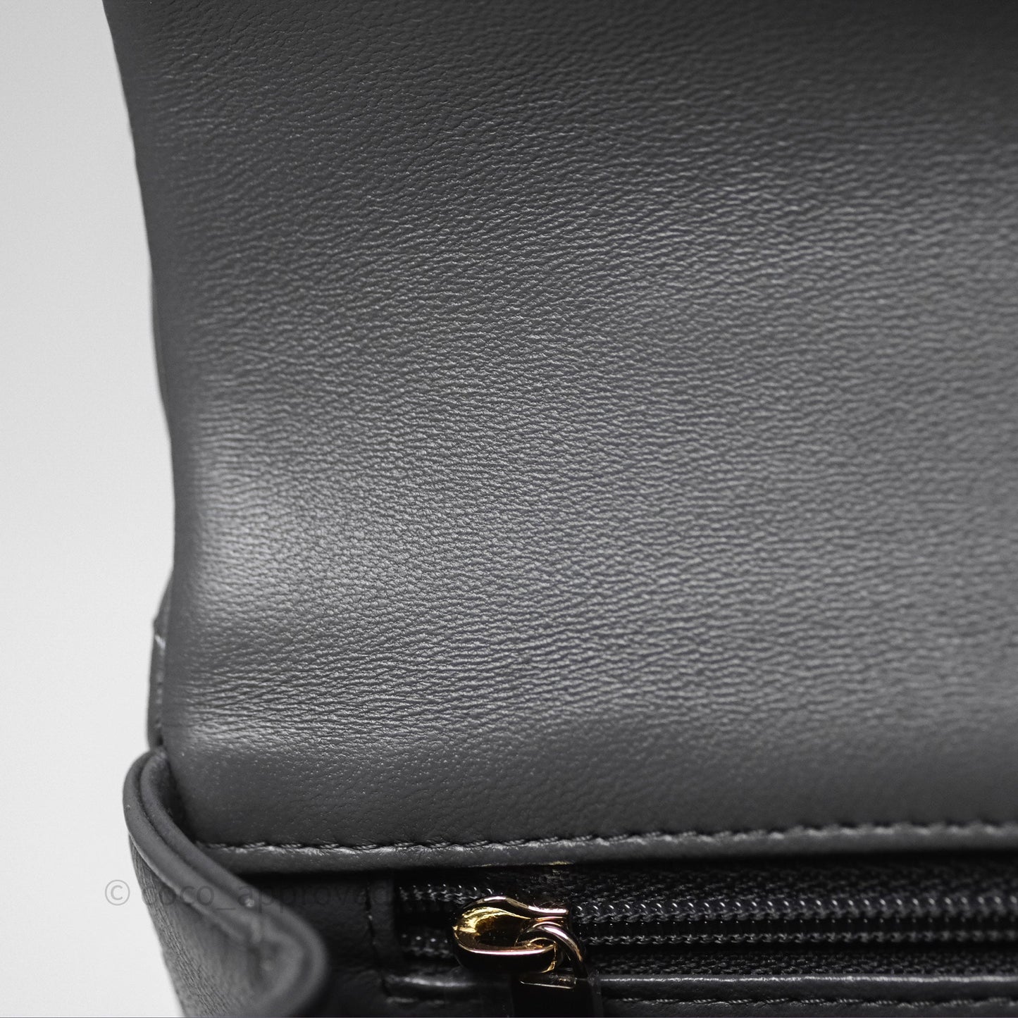Chanel Top Handle Mini Rectangular Flap Grey Lambskin Gold Hardware