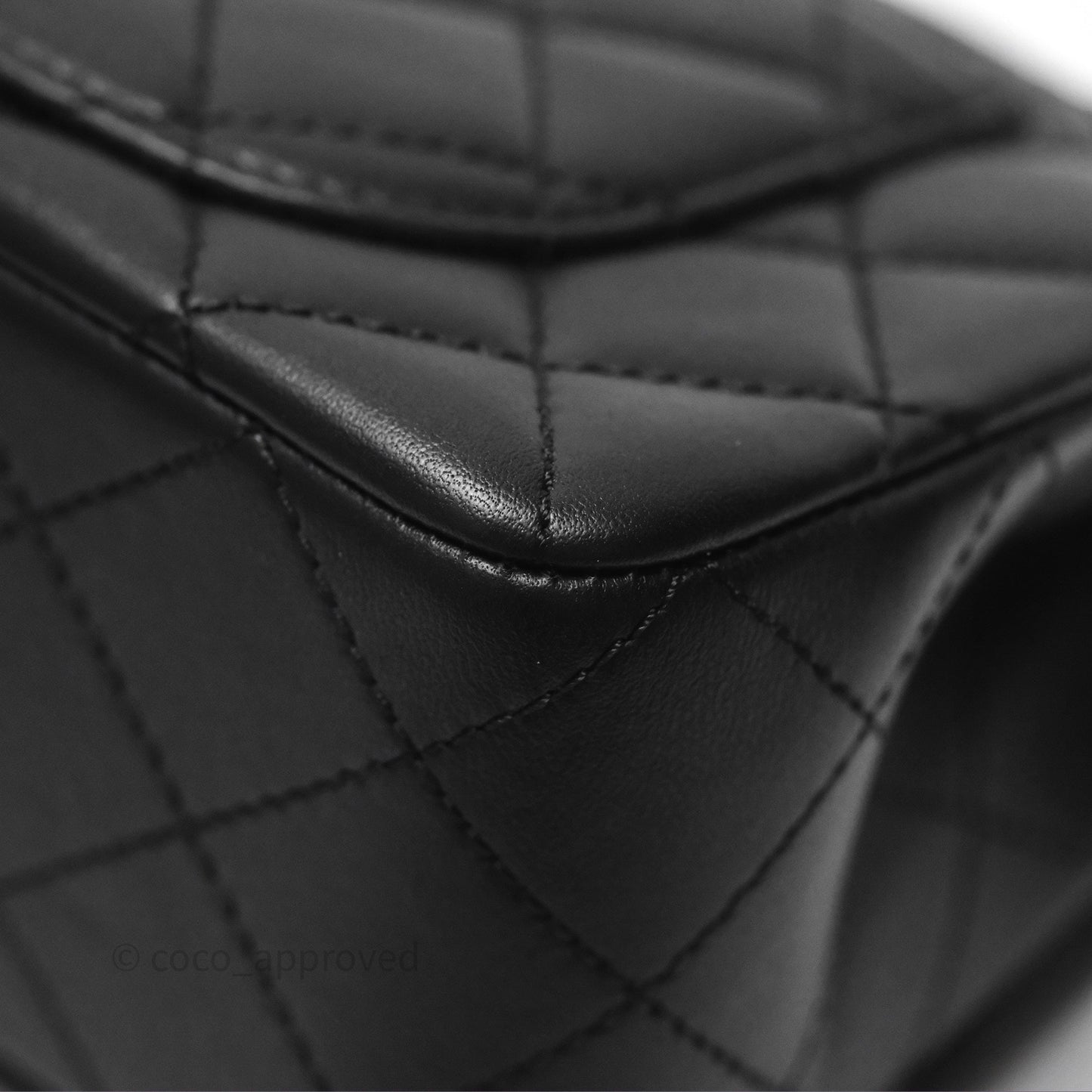 Chanel Mini Rectangular Pearl Crush Quilted Black Lambskin Aged Gold Hardware
