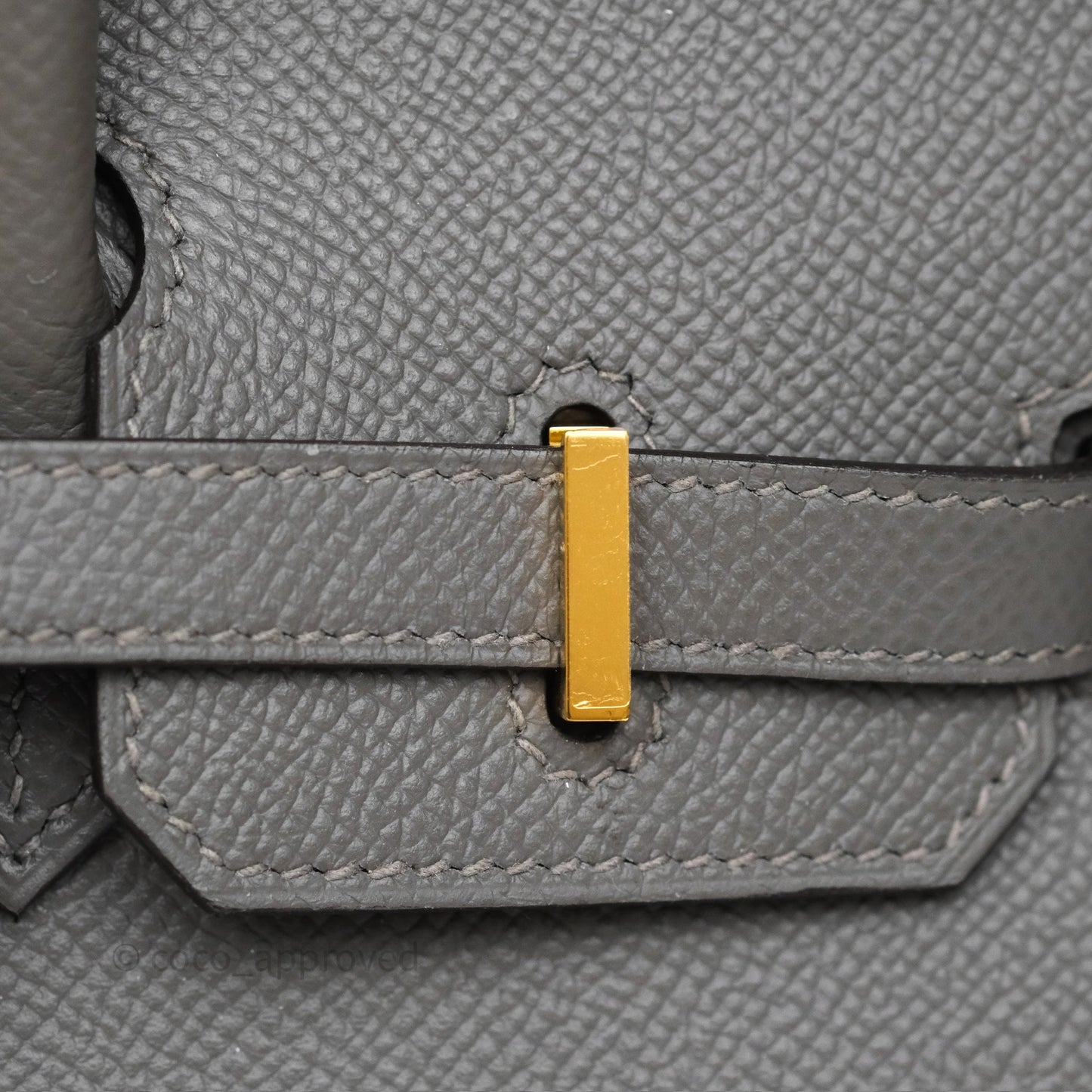 Hermès Birkin 25 Sellier Gris Meyer 0L Epsom Gold Hardware