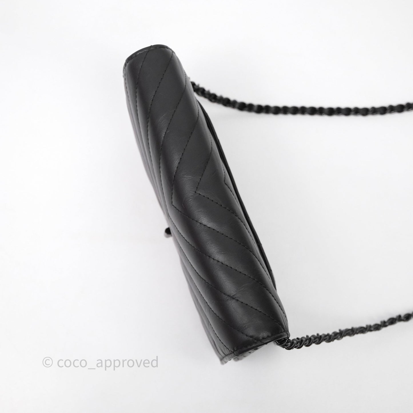 Chanel WOC Chevron Reissue So Black Calfskin