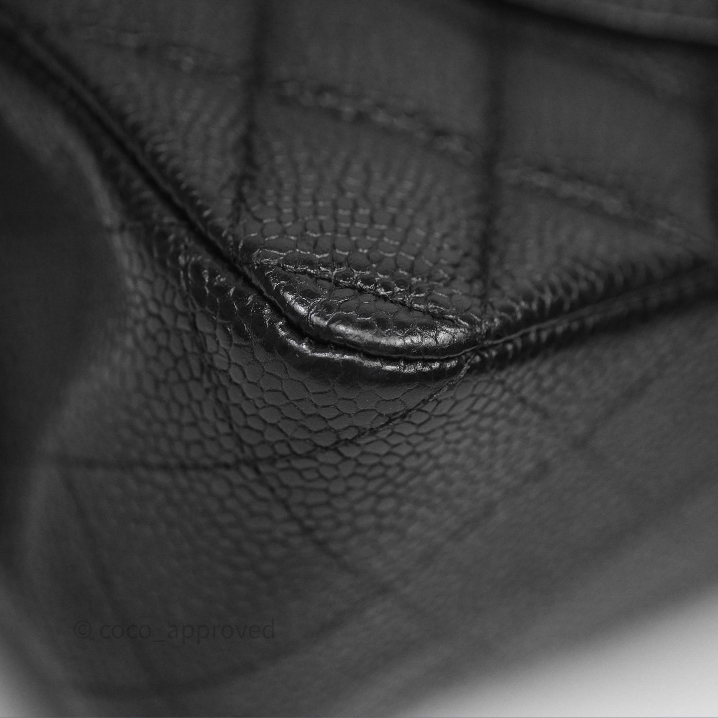 Chanel Classic M/L Medium Flap Quilted Black Caviar Silver Hardware