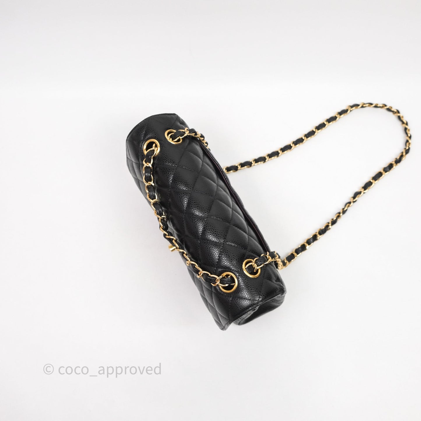Chanel Small Classic Flap Quilted Black Caviar Gold Hardware