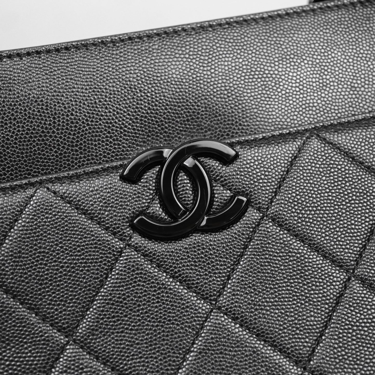 Chanel So Black Quilted Caviar Tote bag
