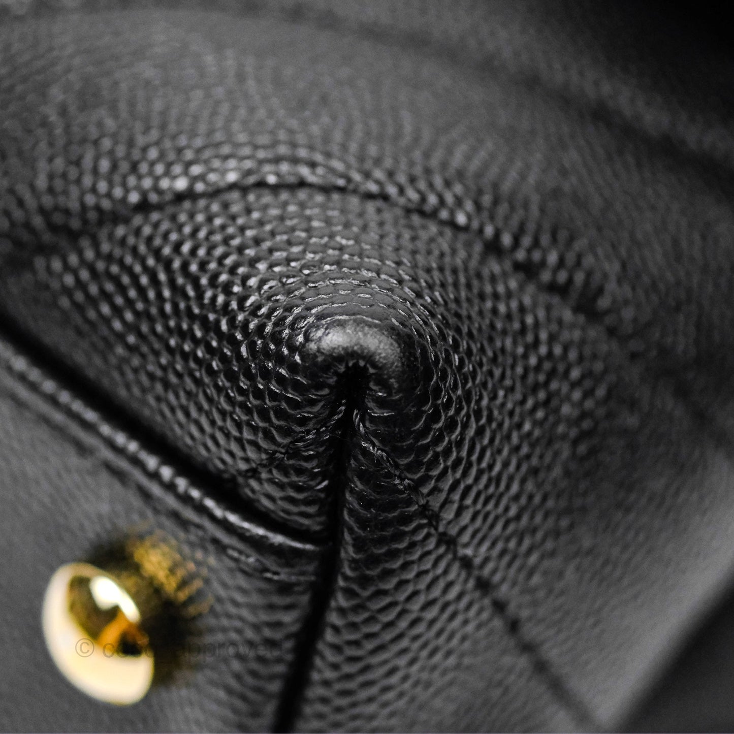 Chanel Small Coco Handle Chevron Black Caviar Gold Hardware