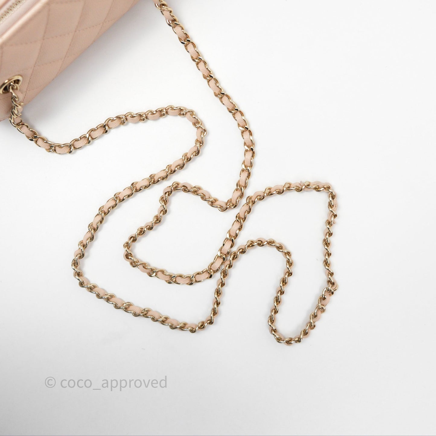 Chanel Vanity with Classic Chain Light Beige Caviar Gold Hardware