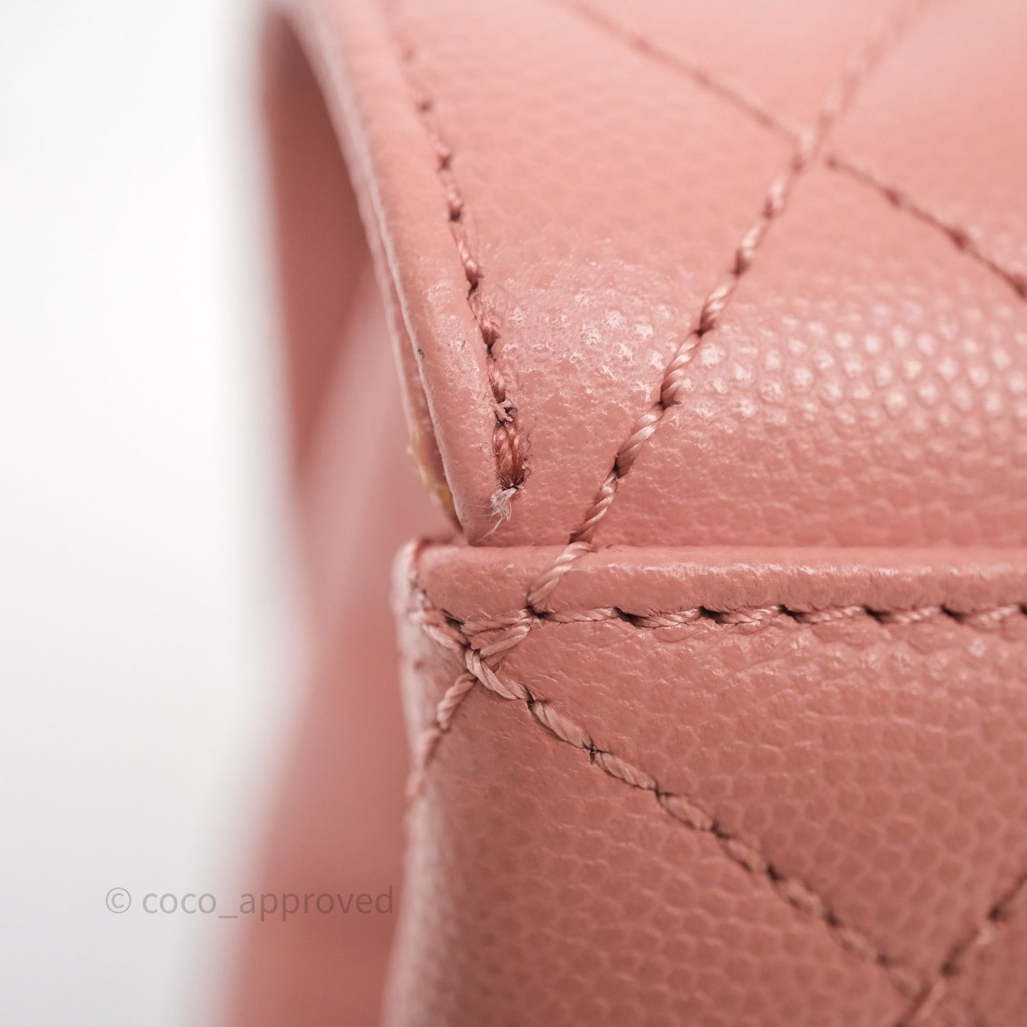 Chanel Small Coco Handle Quilted Pink Caviar Gold Hardware