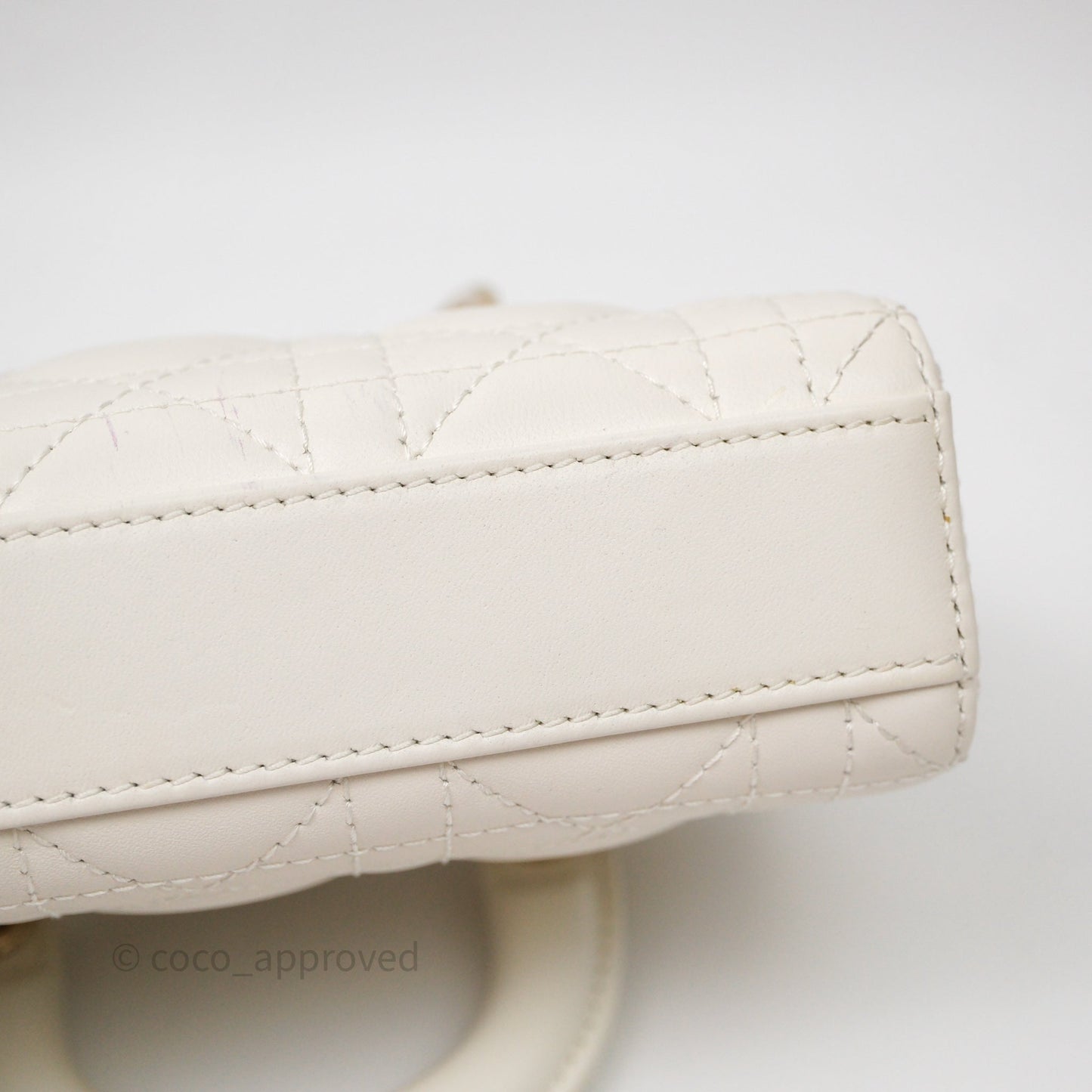Christian Dior Micro Lady D-Joy Bag Latte Cannage Lambskin Gold Hardware