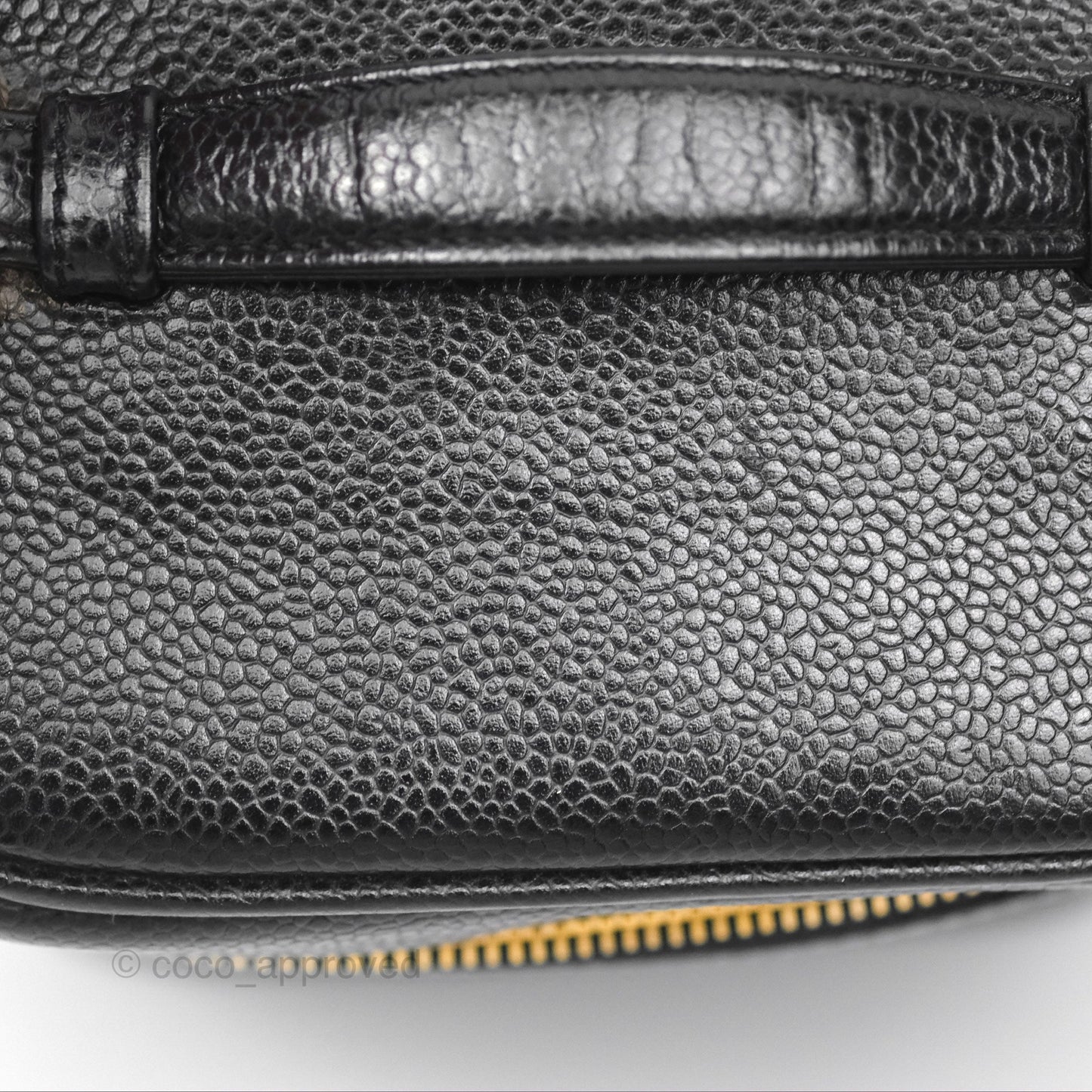 Chanel Vintage Vanity Case Black Caviar Gold Hardware