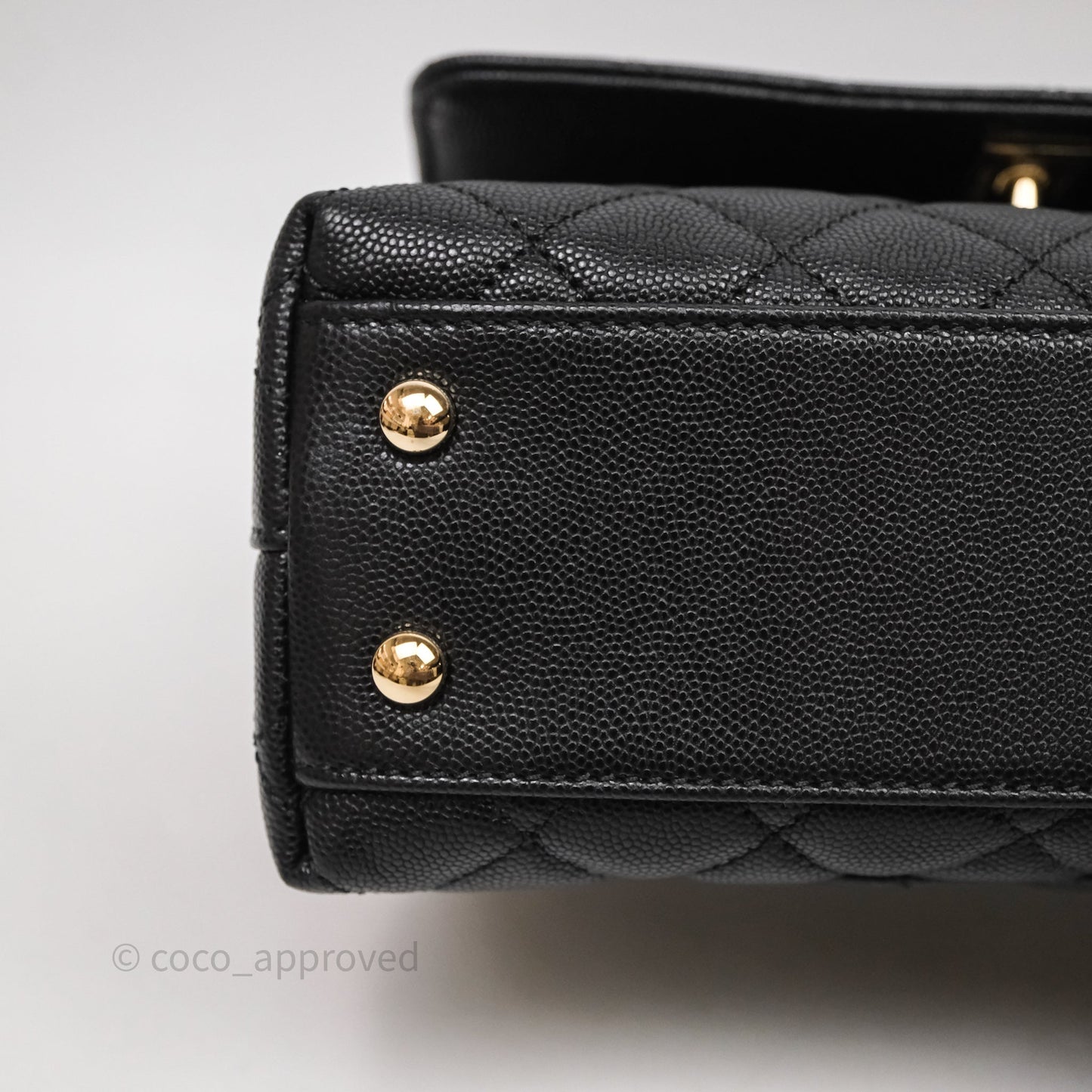 Chanel Small Coco Handle Black Caviar Light Gold Hardware