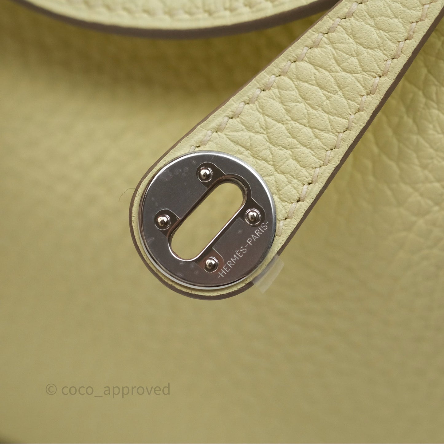 Hermès Mini Lindy II 20 Jaune Milton Clemence Palladium Hardware