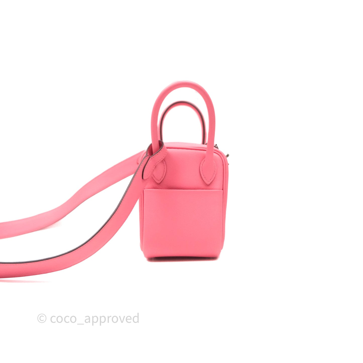 Hermès Mini Lindy 20 Rose Ete K4 Swift Palladium Hardware
