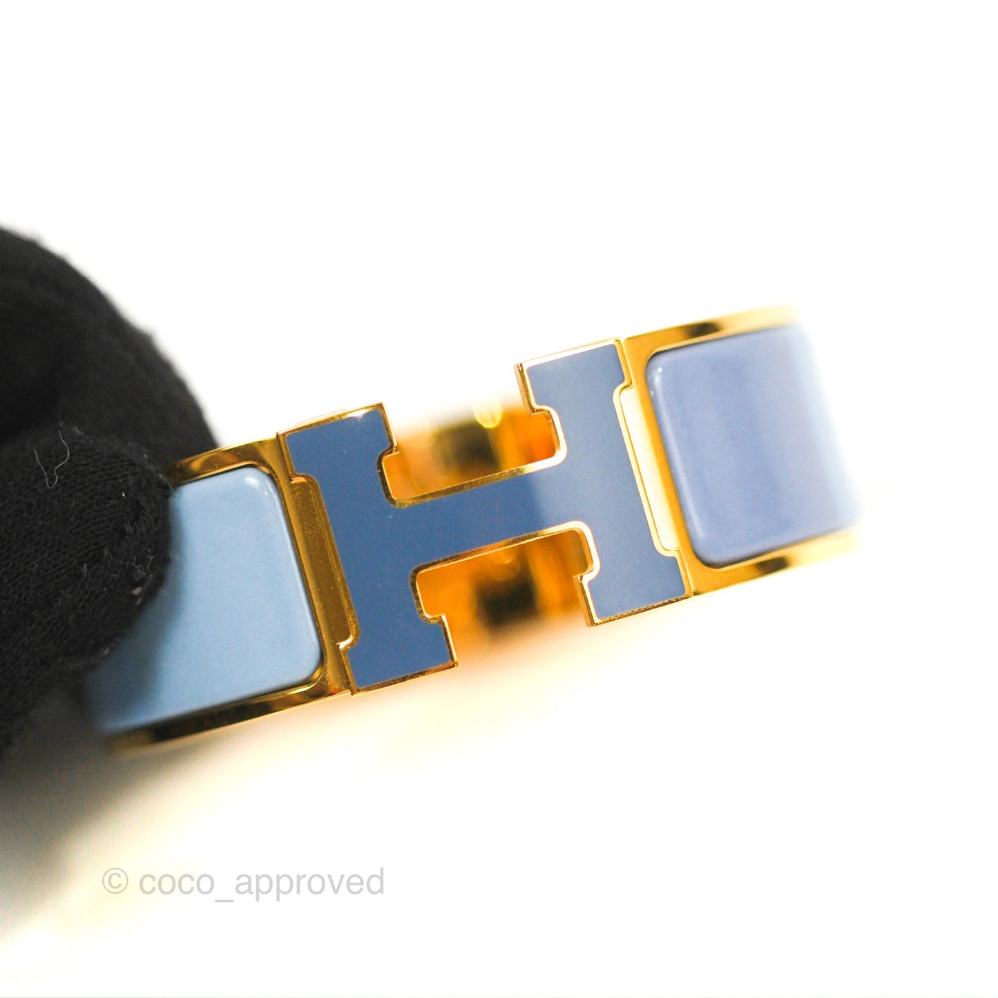 Hermès Clic Clac H Rainbow Bracelet Blue Gold Hardware PM