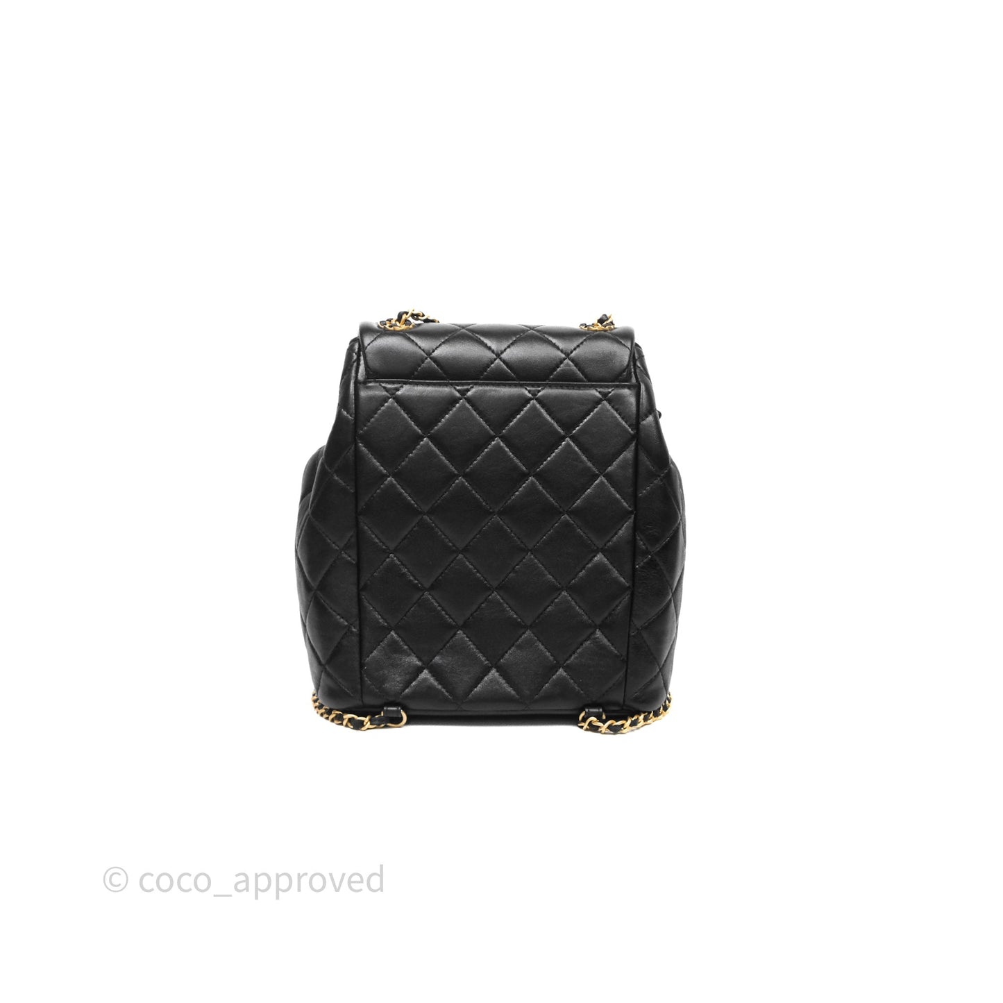 Chanel Backpack Black Calfskin Aged Gold Hardware