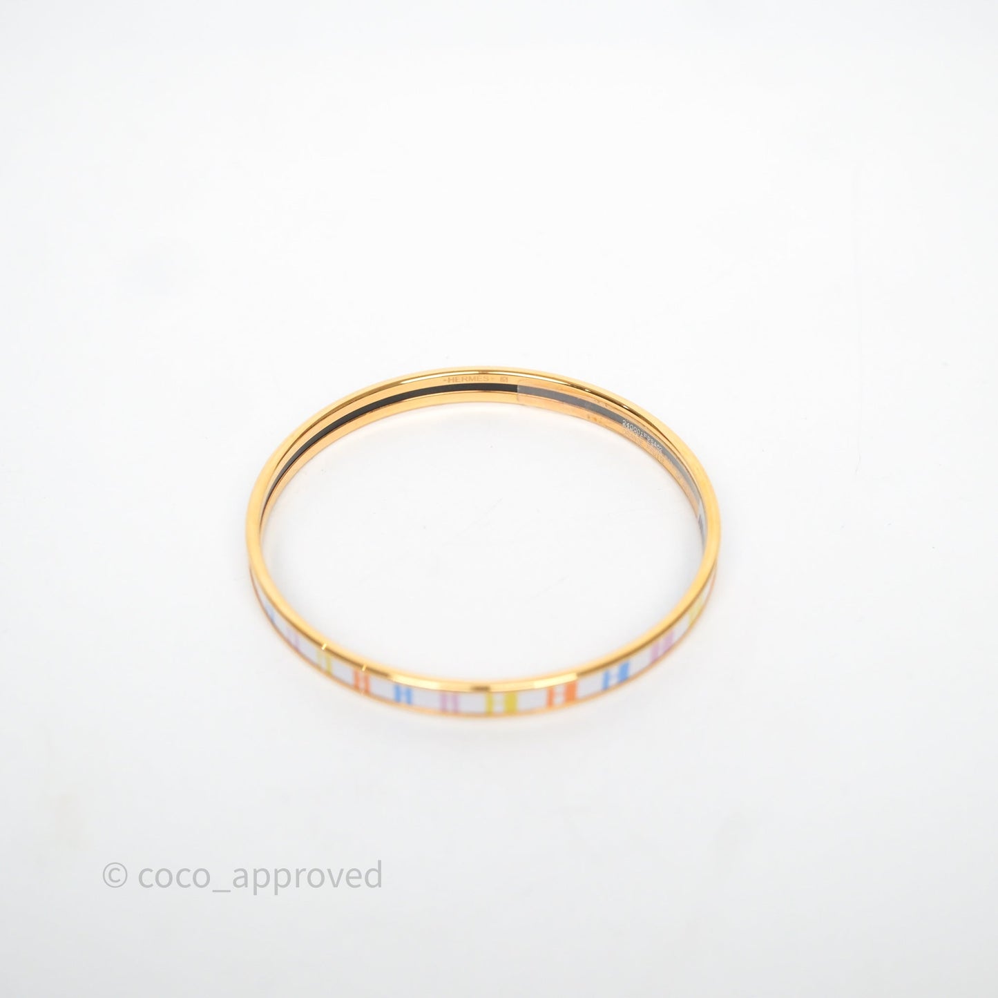 Hermès OP'H Bangle White/ Multicolor Rose Gold Hardware