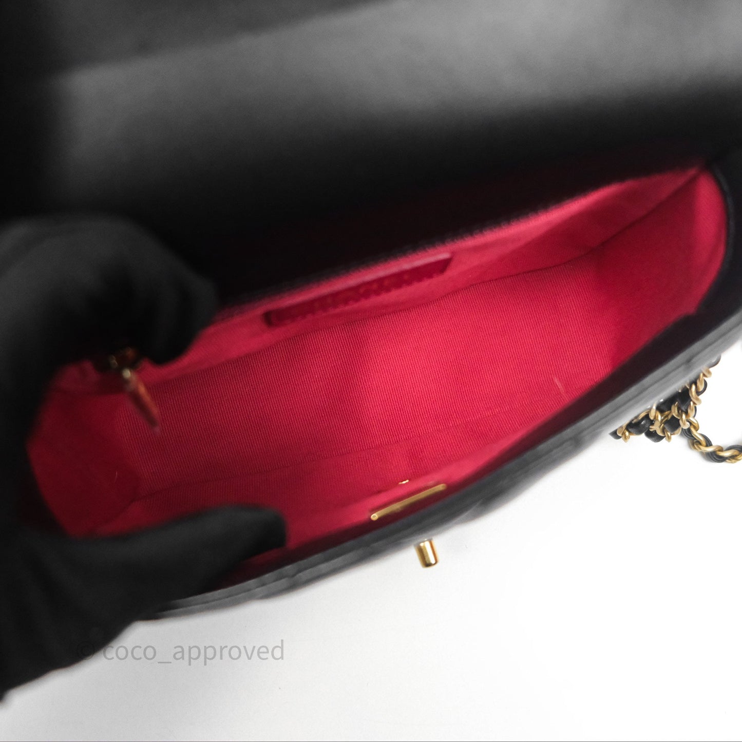 Chanel Quilted My Perfect Mini With Pearl Black Lambskin Gold Hardware 21K