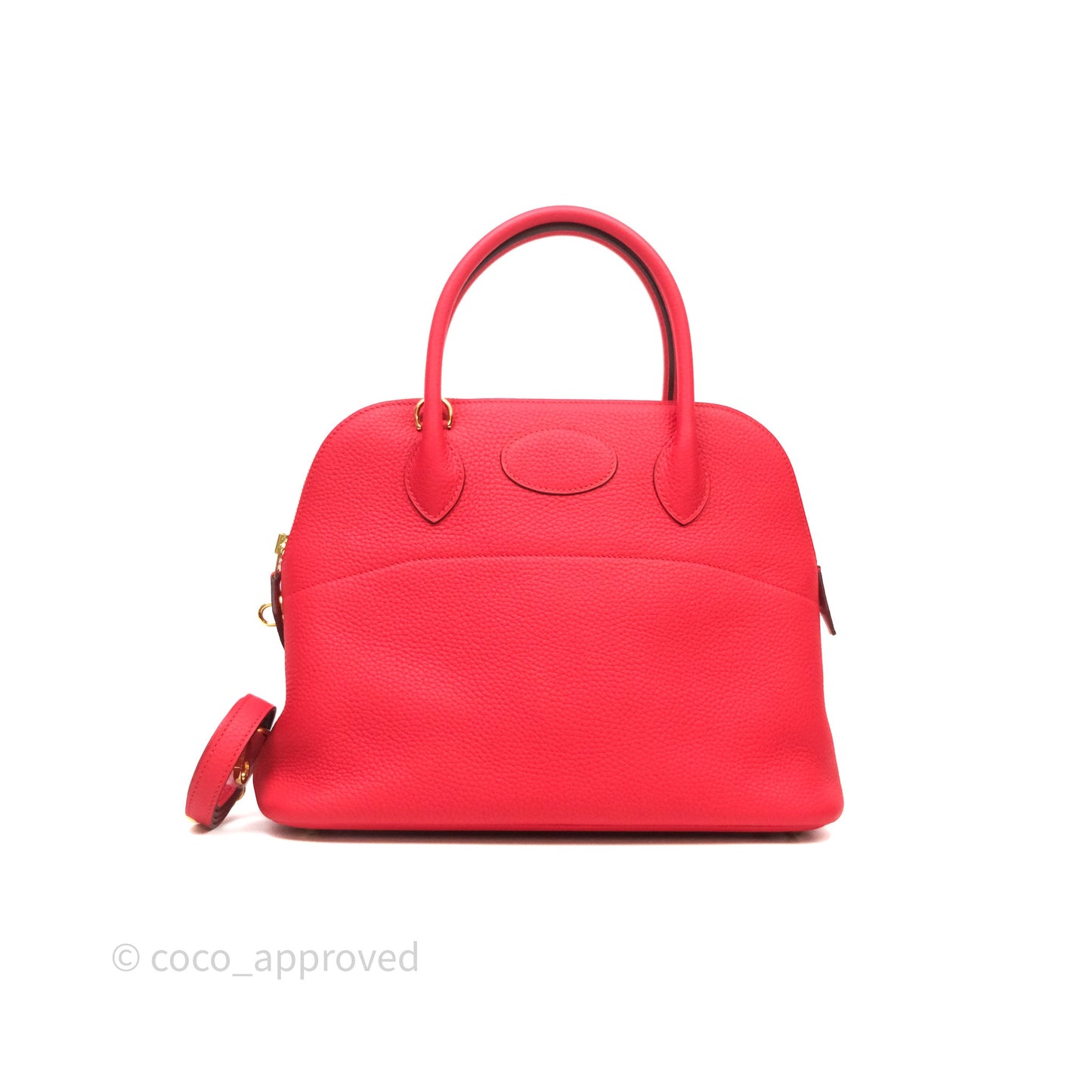 Hermès Bolide 31 Rouge Clemence Gold Hardware