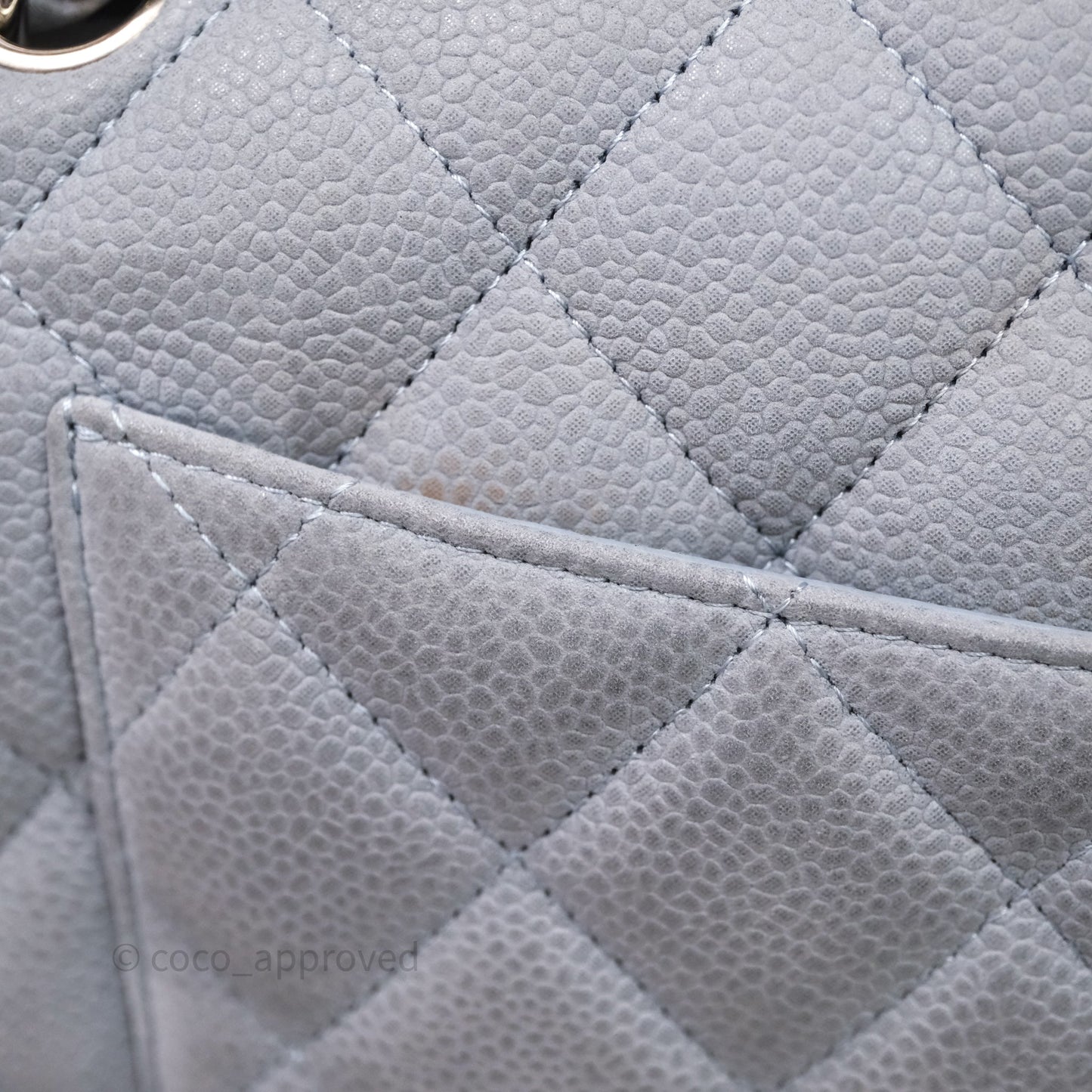 Chanel Jumbo Double Flap Grey Caviar Gold Hardware⁣⁣