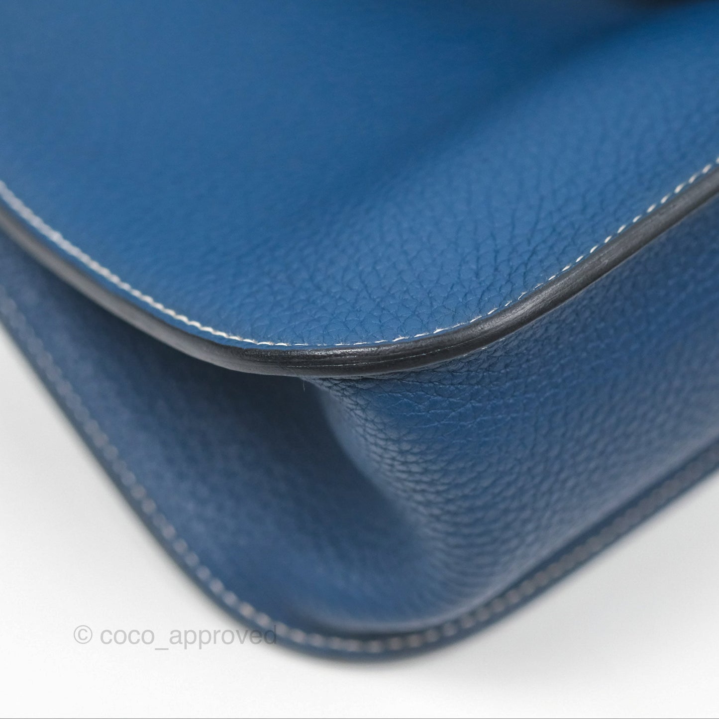 Hermès Halzan 31 Deep Blue S4 Clemence Palladium Hardware