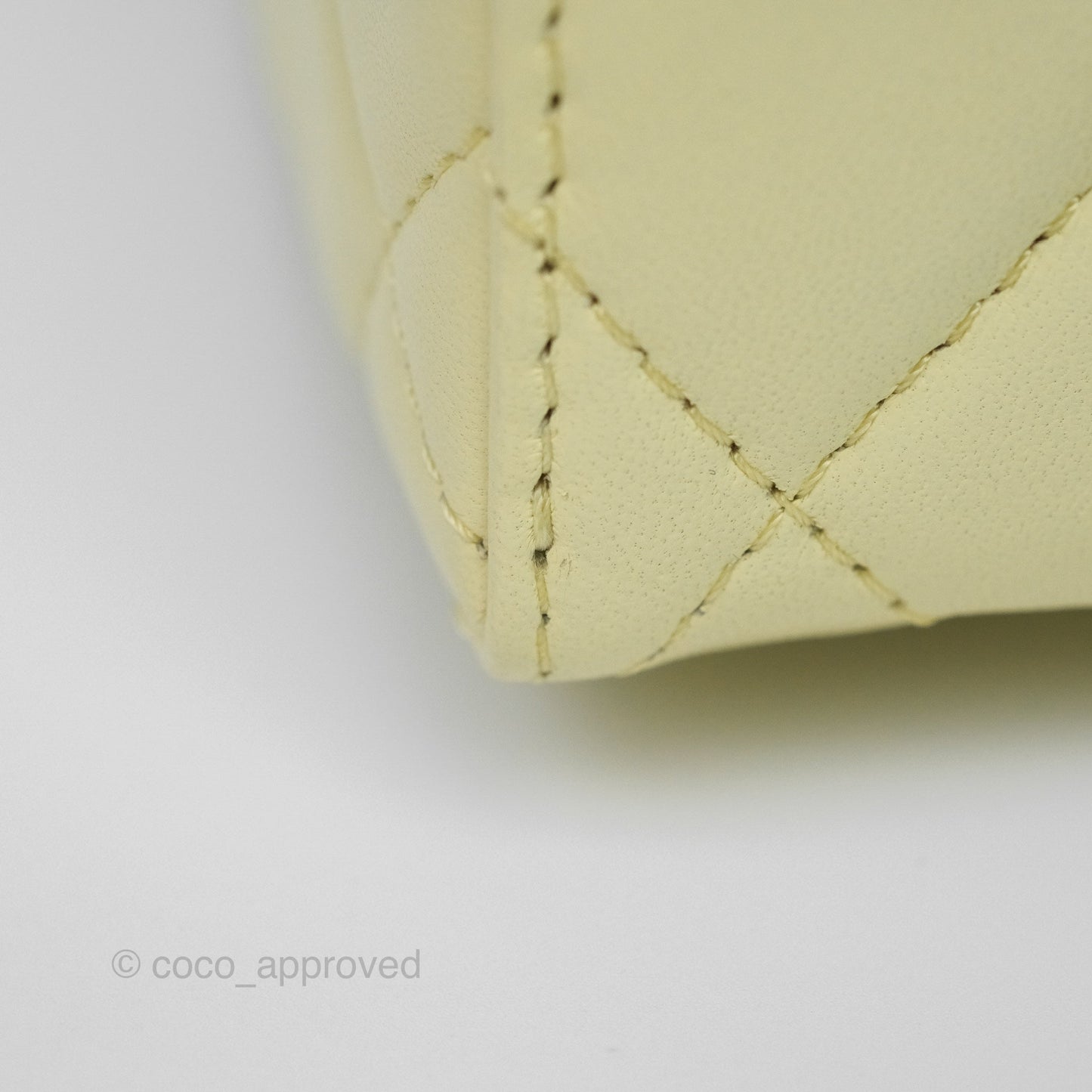 Chanel Crush Top Handle Flap Bag Yellow Lambskin Aged Gold Hardware