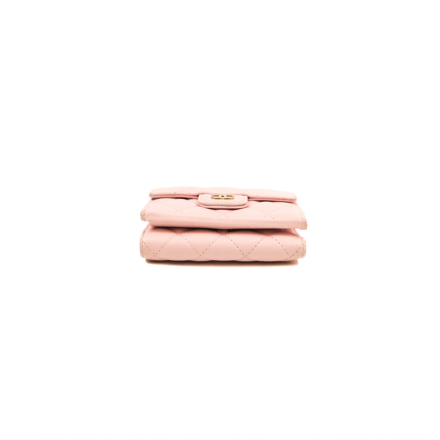 Chanel Quilted Small Classic Flap Trifold Wallet Pink Caviar Gold Hardware