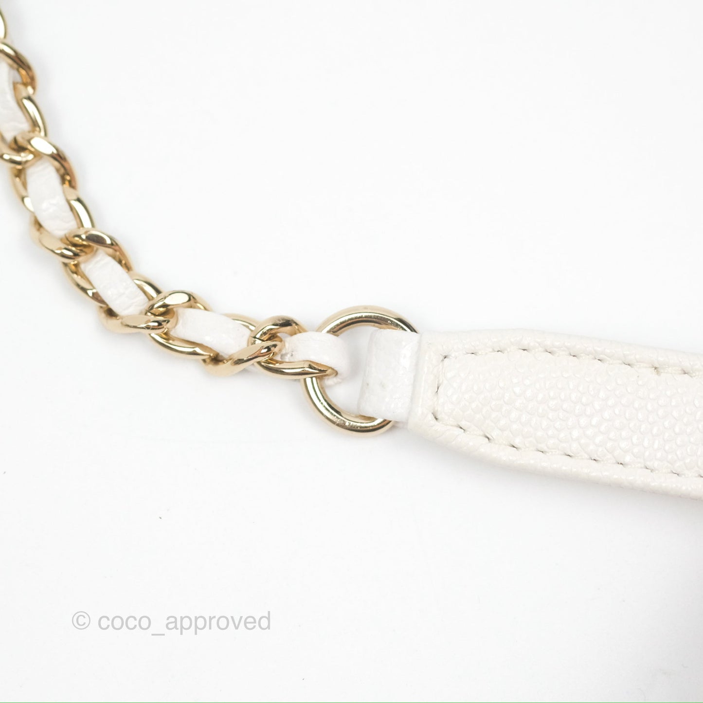 Chanel Extra Mini Quilted Coco Handle White Caviar Gold Hardware