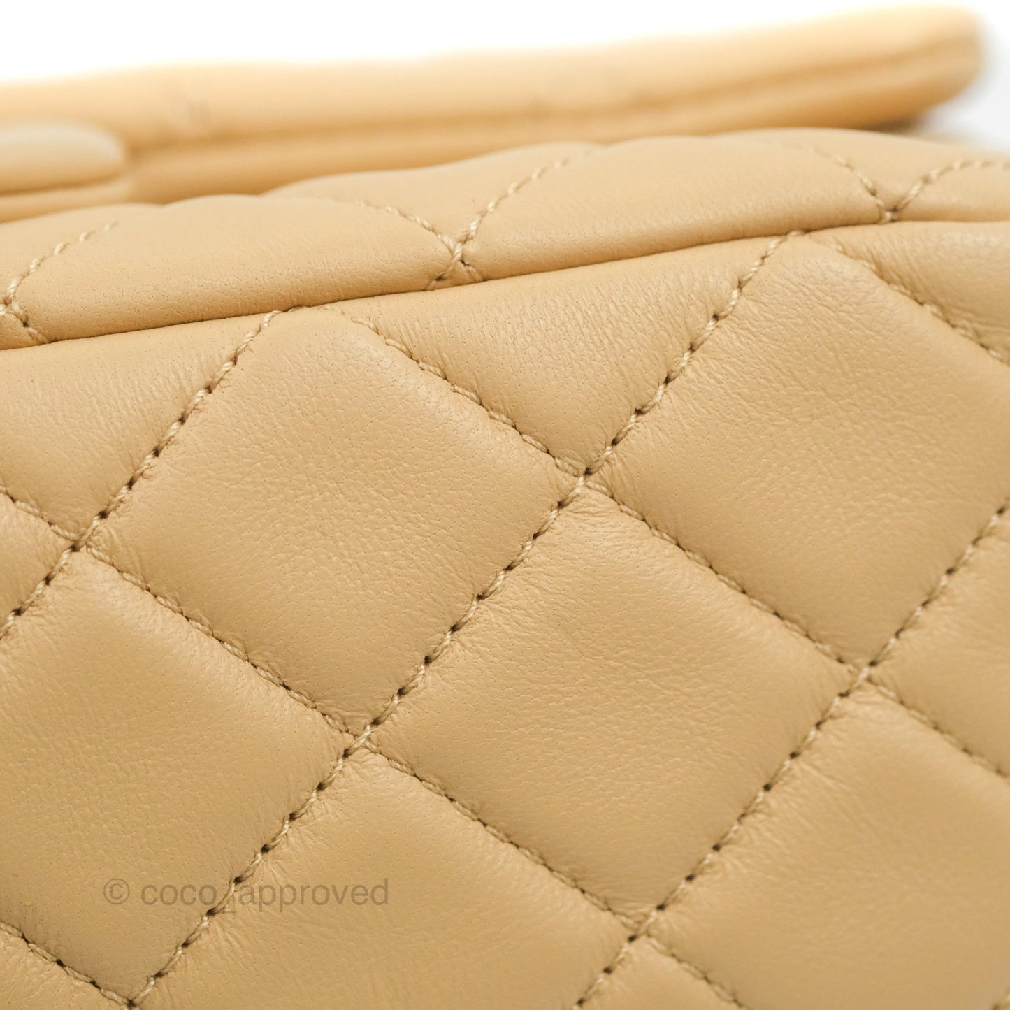 Chanel Mini Rectangular Pearl Crush Beige Lambskin Aged Gold Hardware