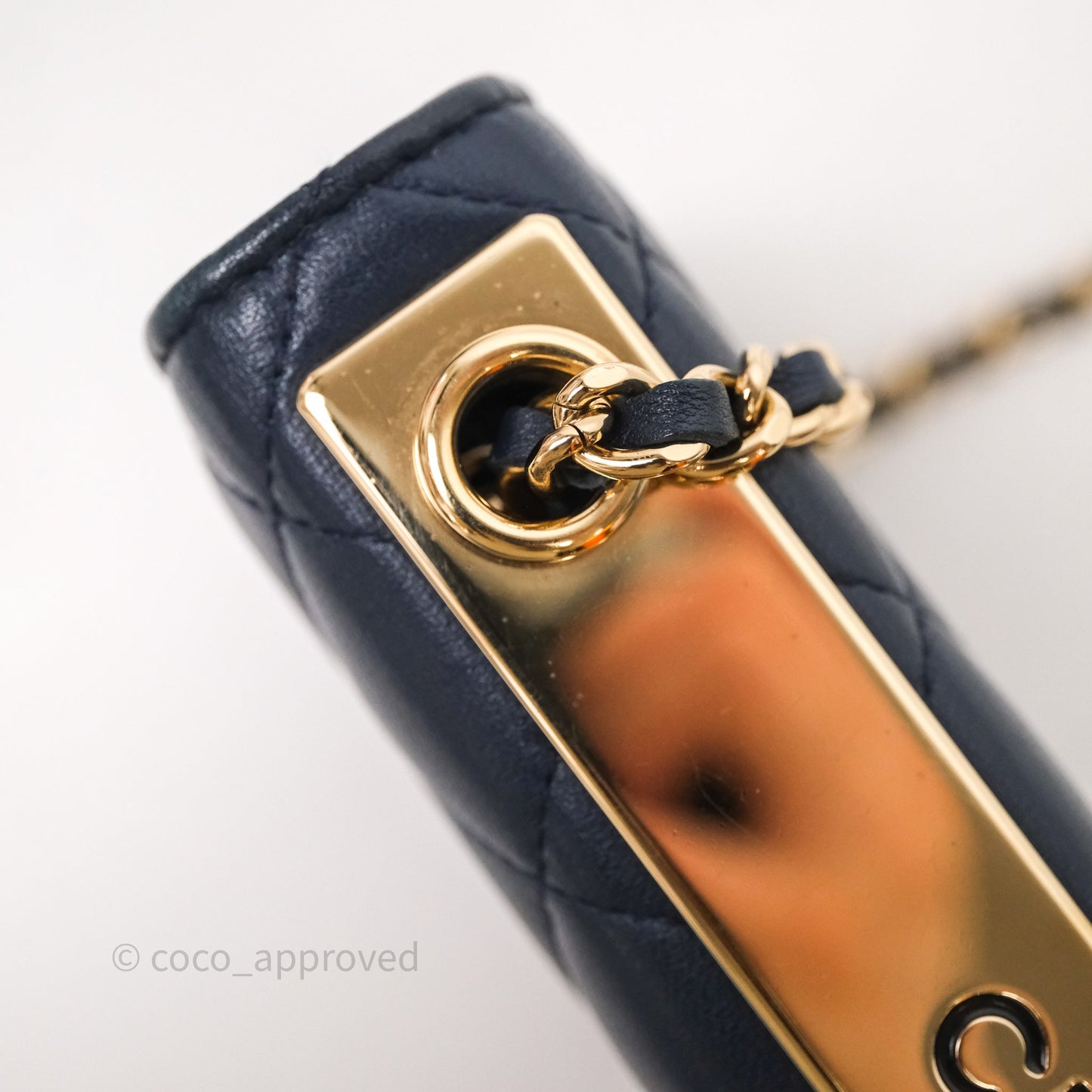 Chanel Trendy CC WOC Wallet On Chain Navy Lambskin Gold Hardware
