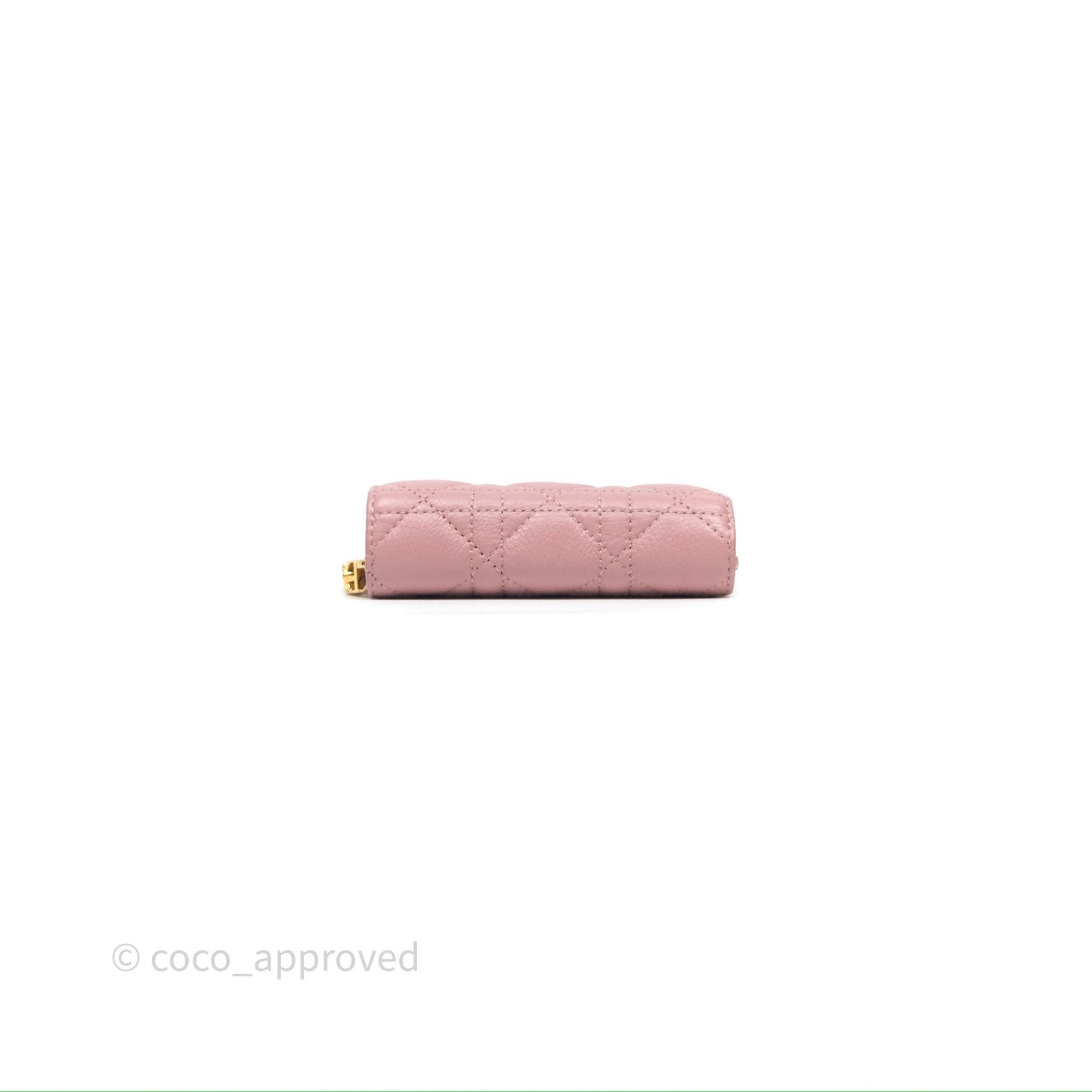 Christian Dior Medium Caro Scarlet Zipped Wallet Pink Cannage Calfskin