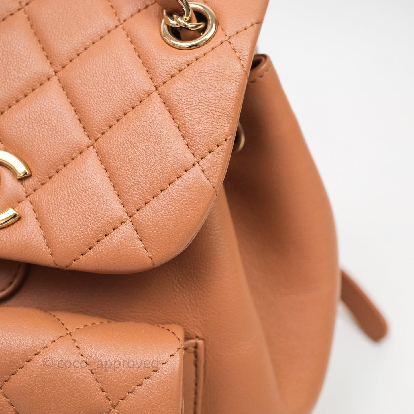 Chanel Small Duma Drawstring Backpack Camel Calfskin