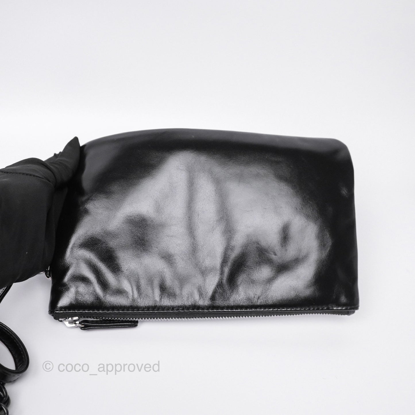 Chanel 22 Small Quilted So Black Shiny Crumpled Calfskin
