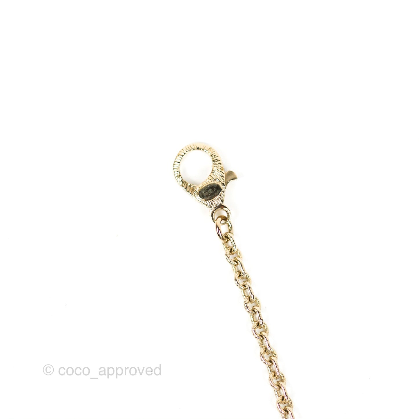 Chanel Large CC Necklace Burgundy/Grey Enamel Gold Tone 17A