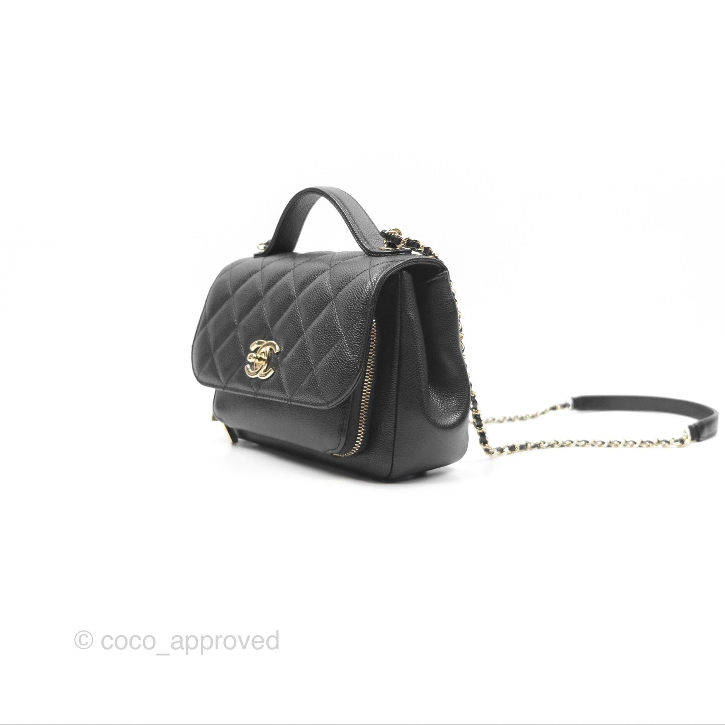 Chanel Quilted Small Business Affinity Flap Black Caviar Gold Hardware