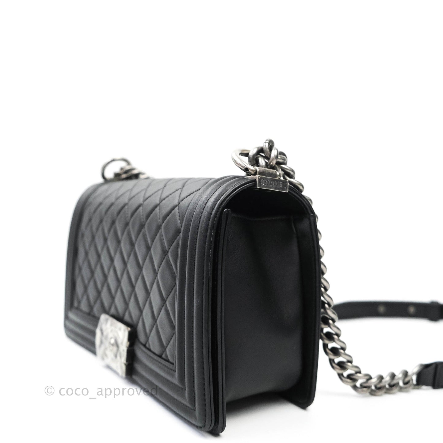Chanel Quilted Medium Calfskin Boy Flap Ruthenium Hardware